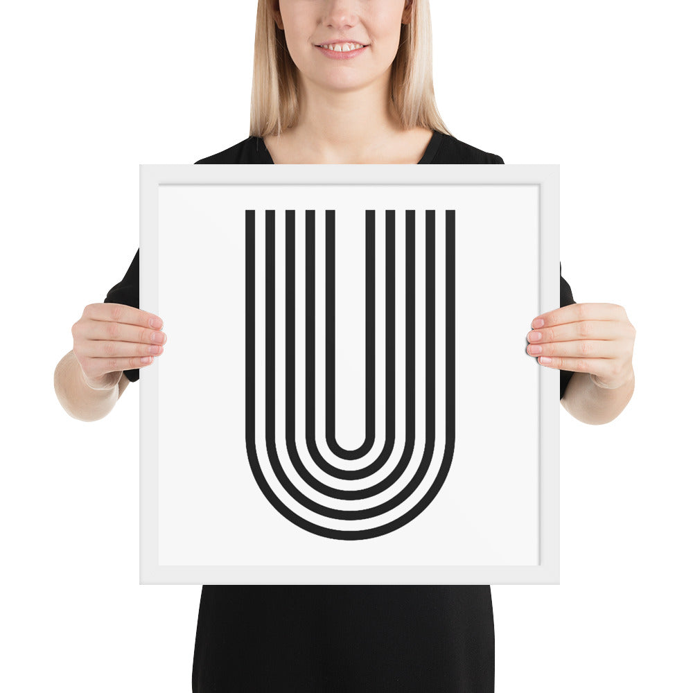 GEOMETRIC U LINES Framed poster - ASHRILEYPRINTS