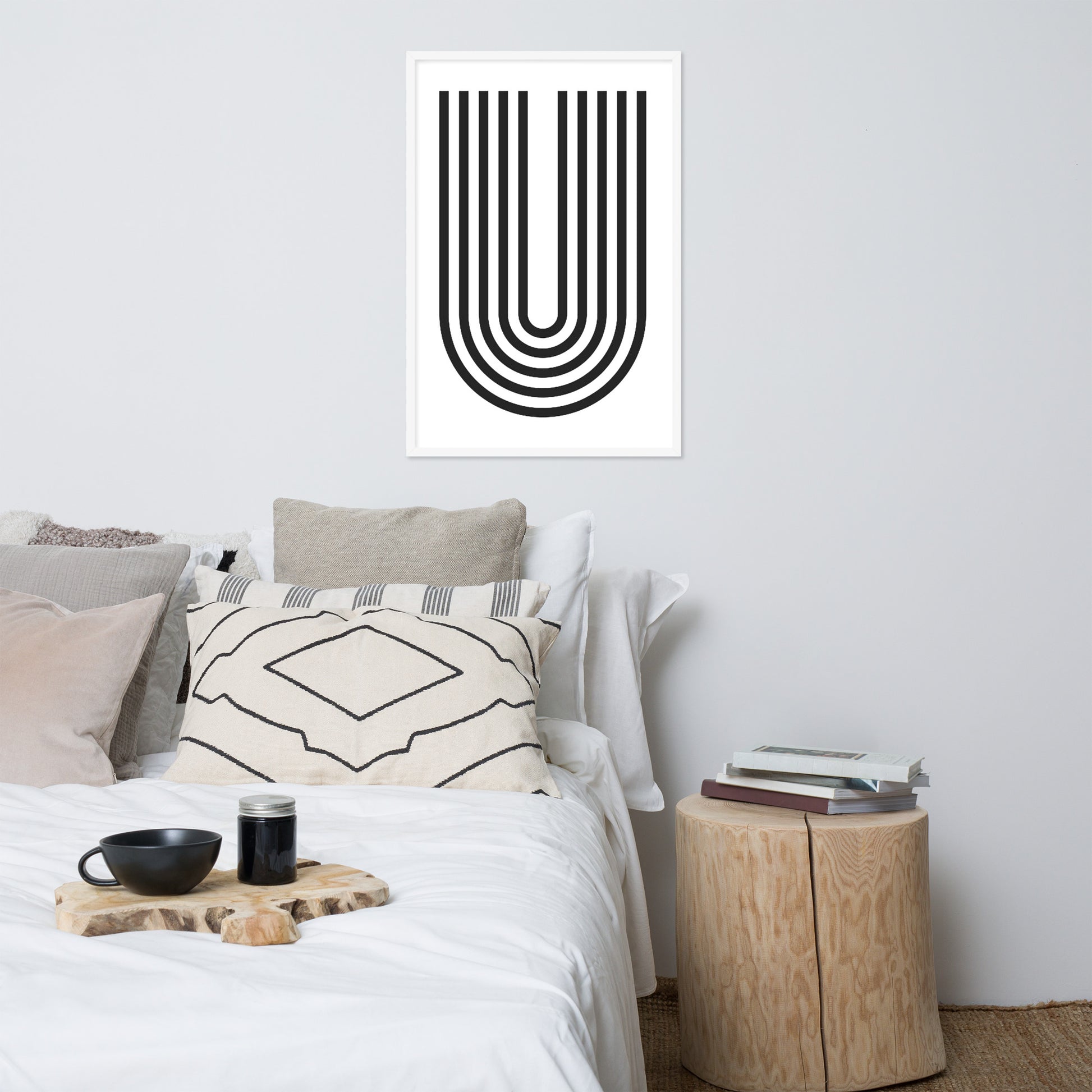 GEOMETRIC U LINES Framed poster - ASHRILEYPRINTS
