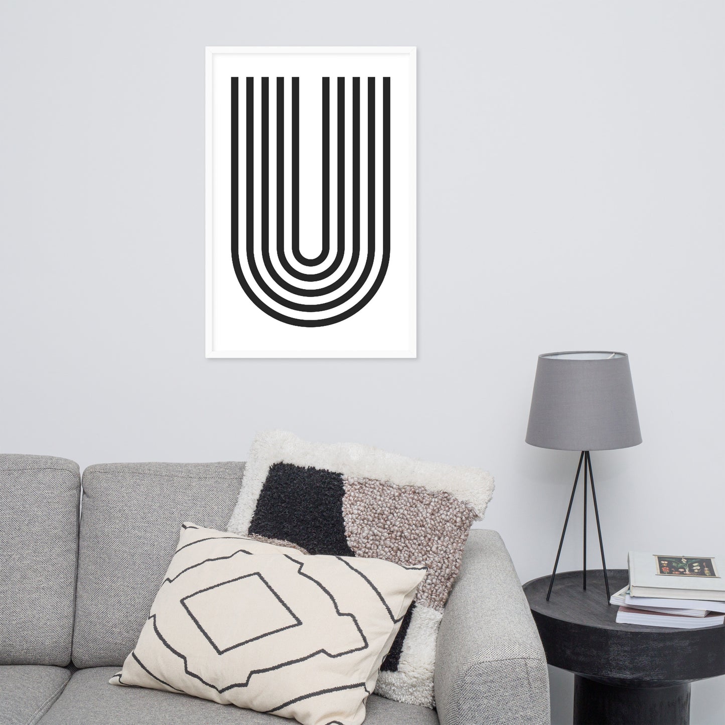 GEOMETRIC U LINES Framed poster - ASHRILEYPRINTS