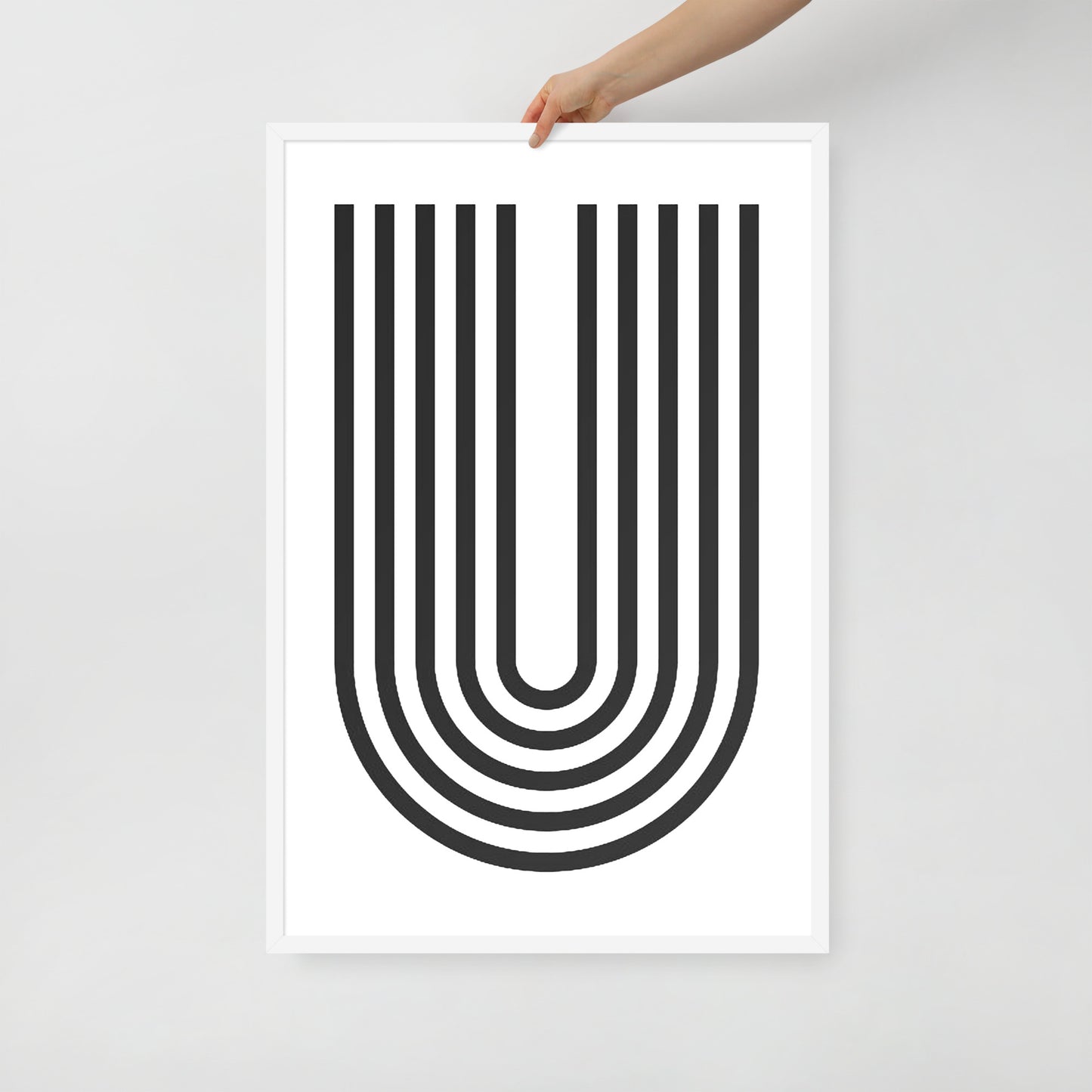 GEOMETRIC U LINES Framed poster - ASHRILEYPRINTS
