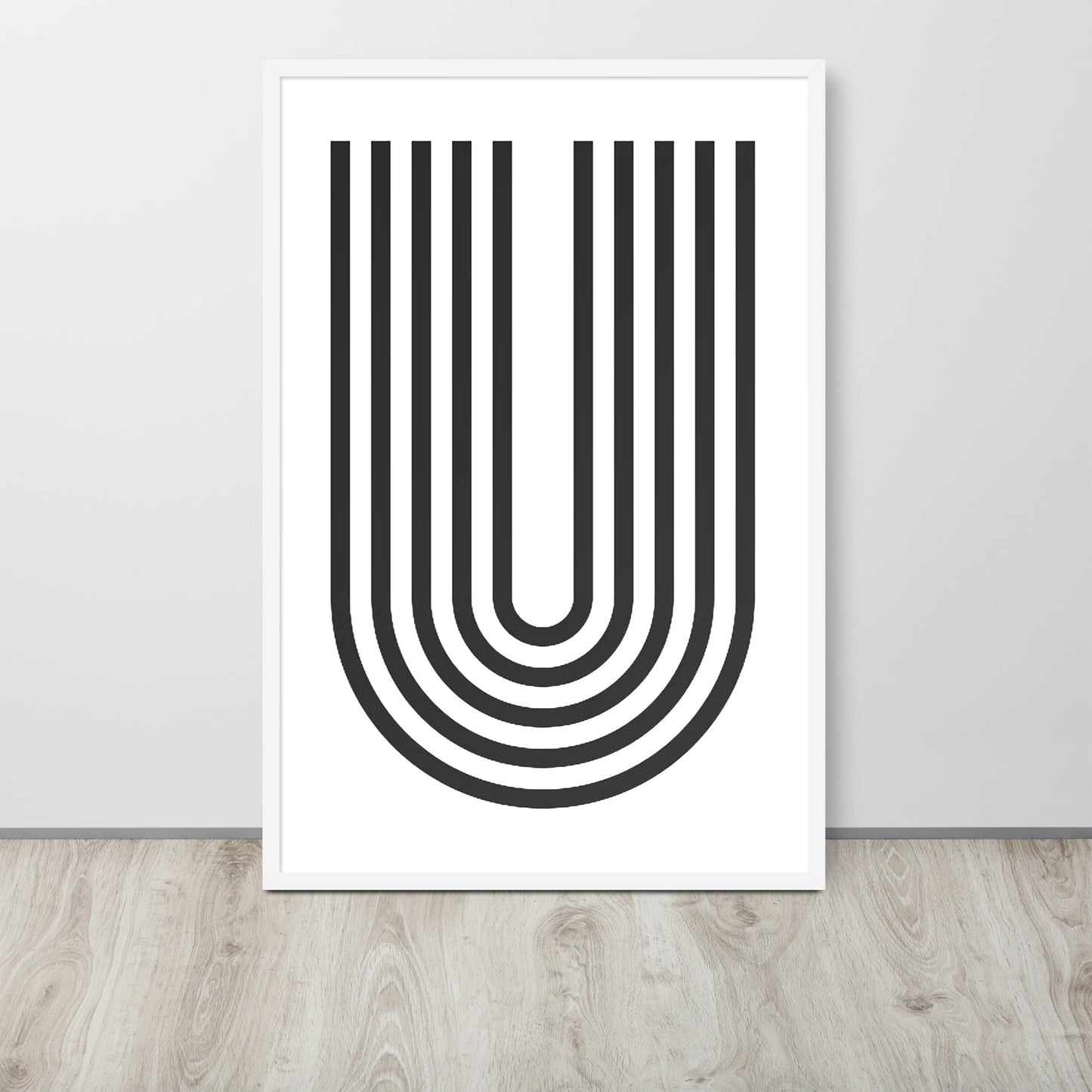GEOMETRIC U LINES Framed poster - ASHRILEYPRINTS
