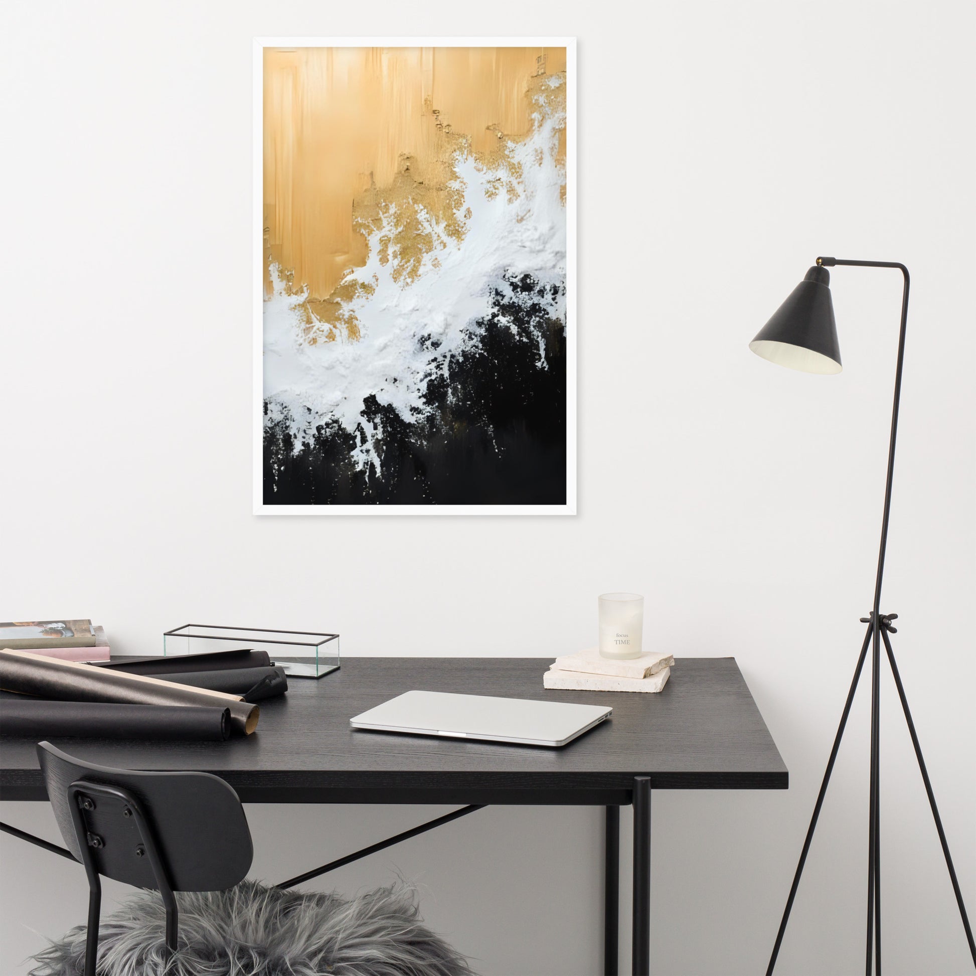 ABSTRACT WAVES Framed poster - AI Generated - ASHRILEYPRINTS