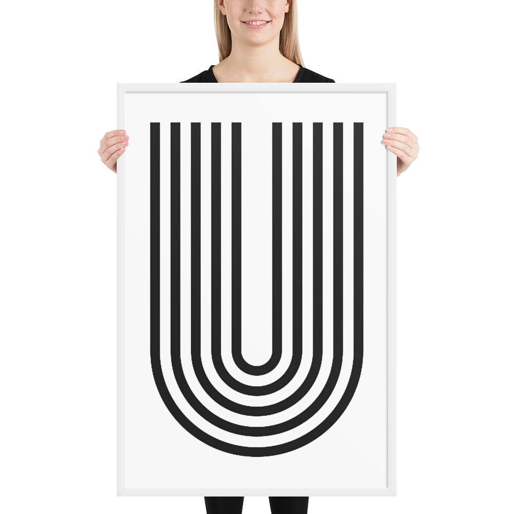 GEOMETRIC U LINES Framed poster - ASHRILEYPRINTS