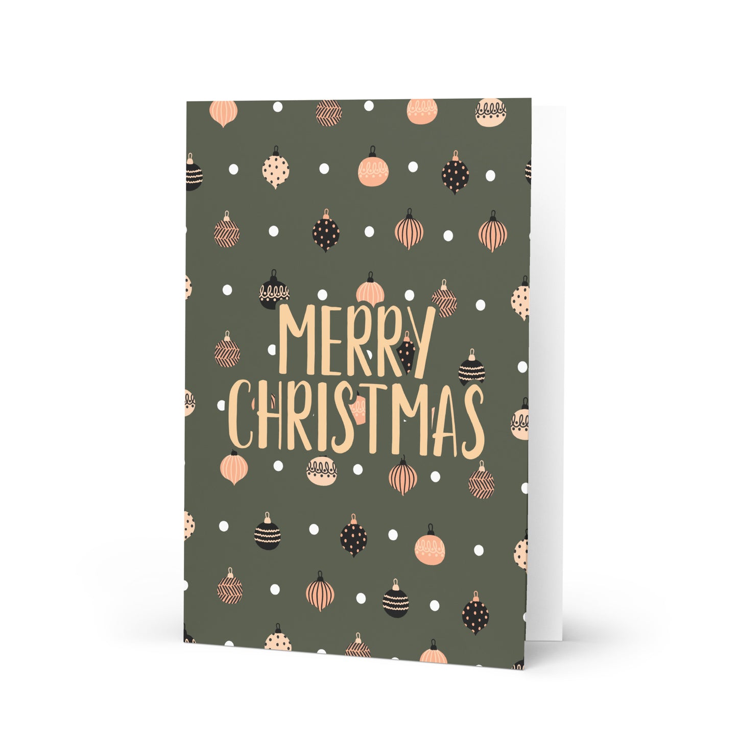 MERRY CHRISTMAS Baubles Greeting card - ASHRILEYPRINTS