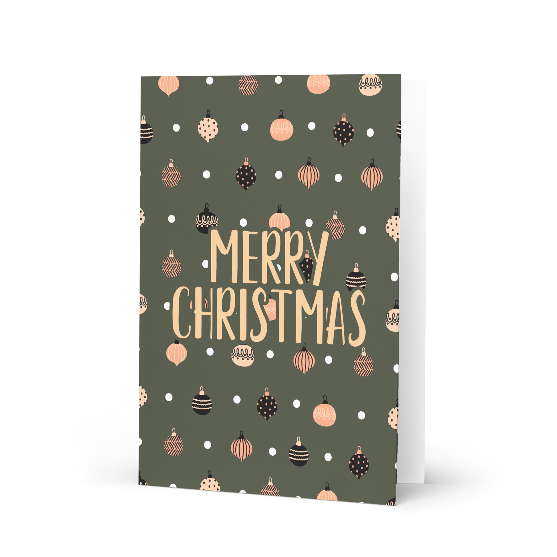 MERRY CHRISTMAS Baubles Greeting card - ASHRILEYPRINTS