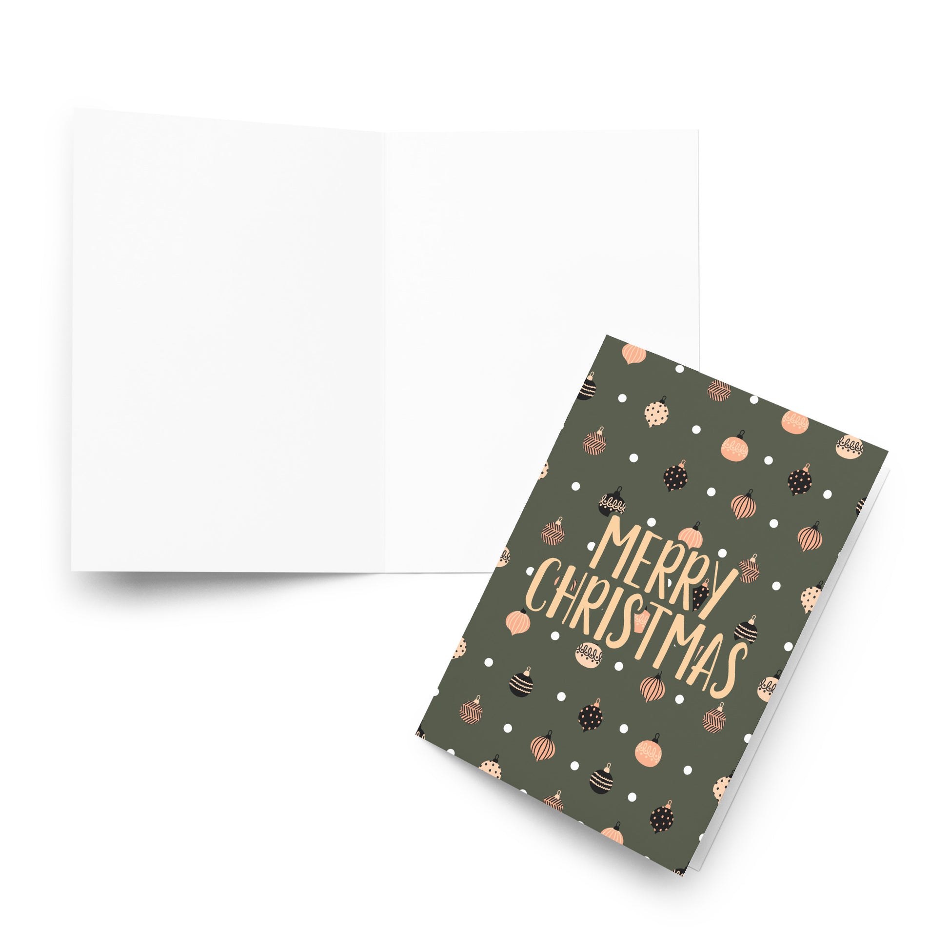 MERRY CHRISTMAS Baubles Greeting card - ASHRILEYPRINTS