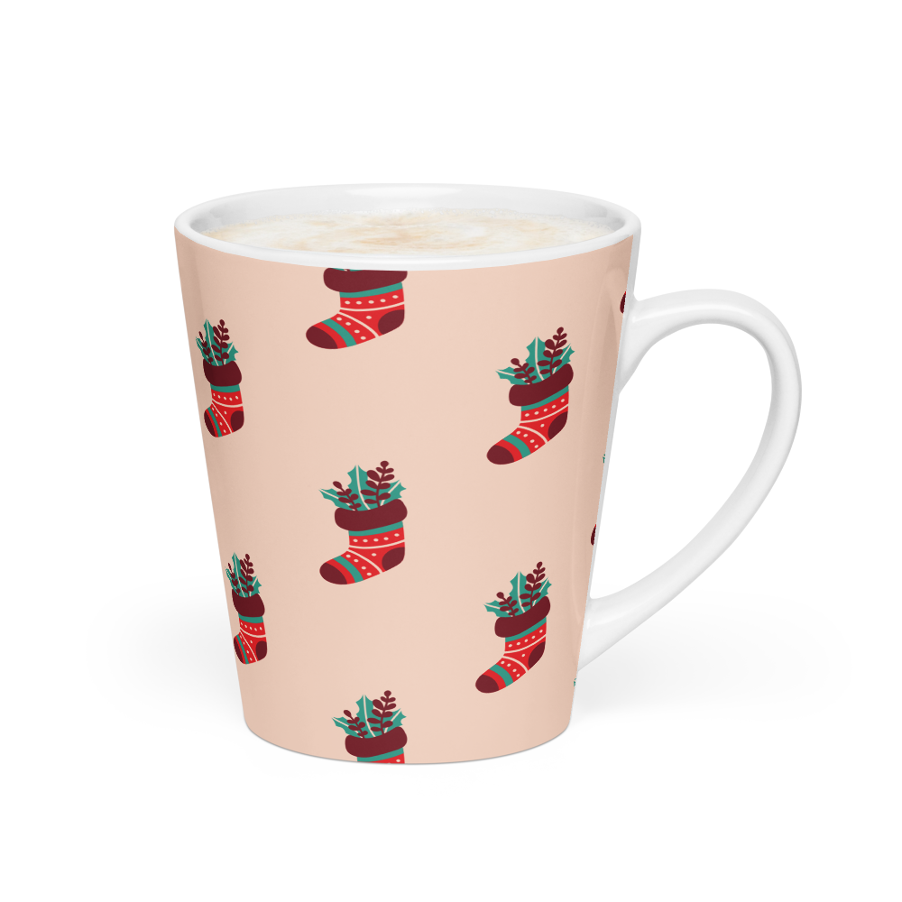 CHRISTMAS STOCKING Latte mug - ASHRILEYPRINTS