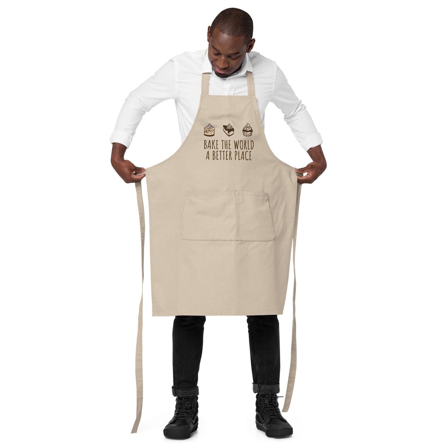 BAKE THE WORLD Organic cotton apron