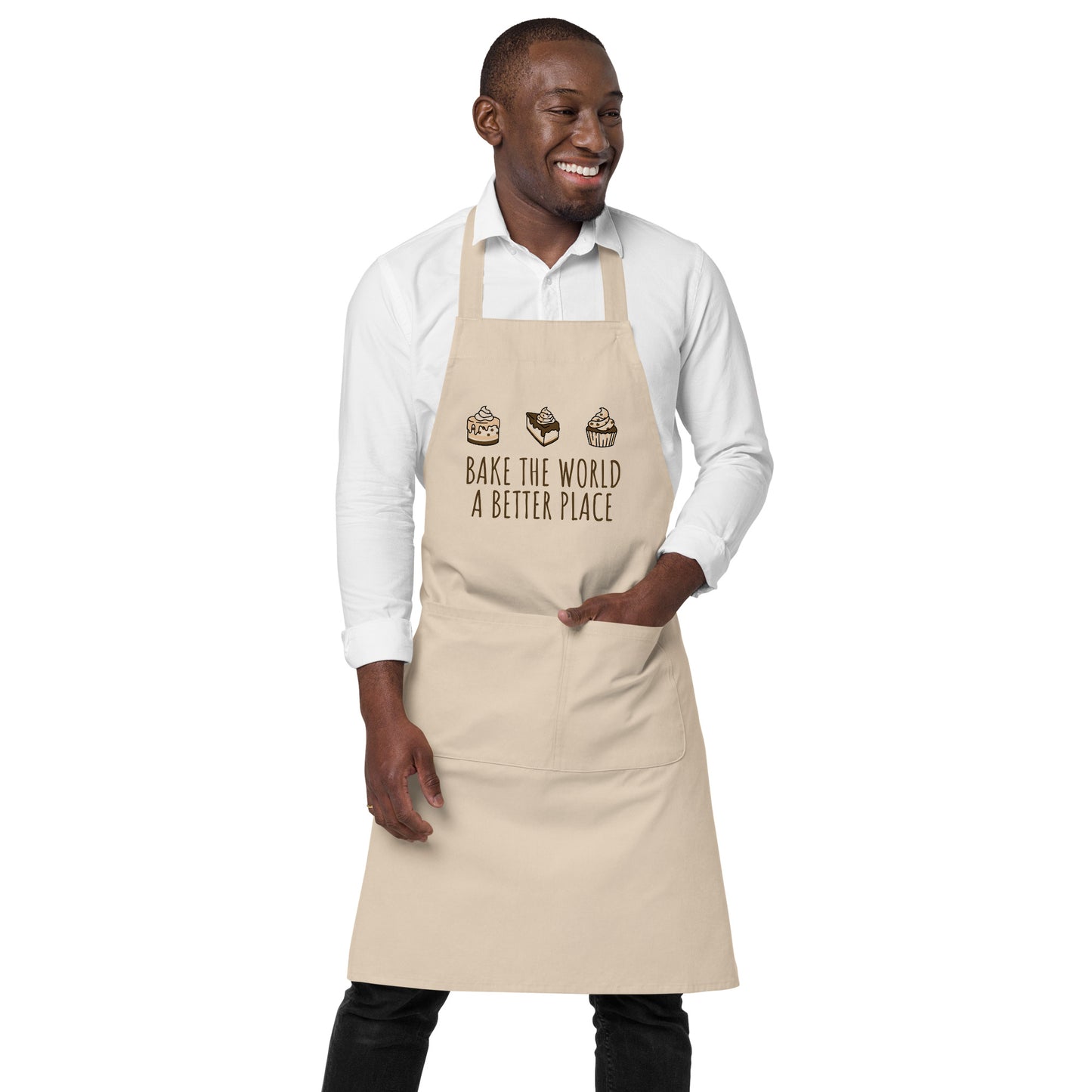 BAKE THE WORLD Organic cotton apron