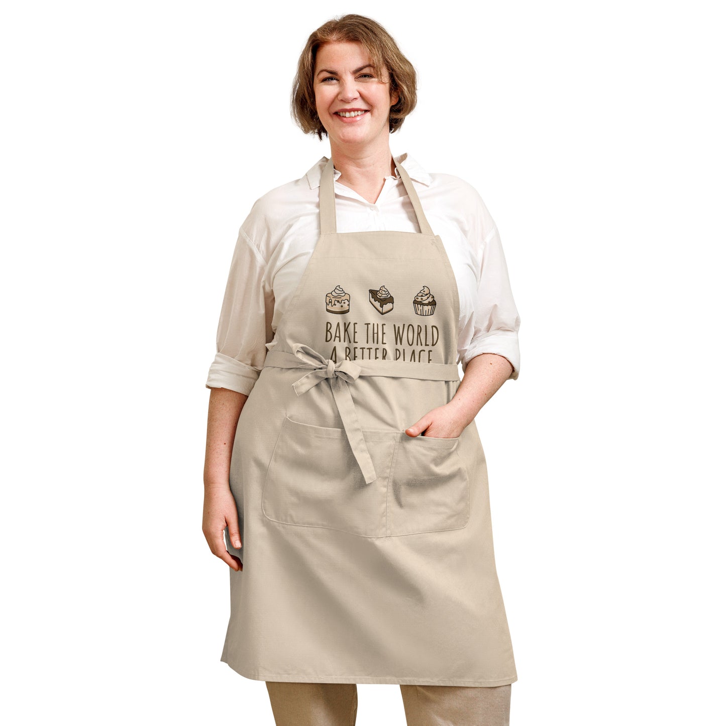 BAKE THE WORLD Organic cotton apron