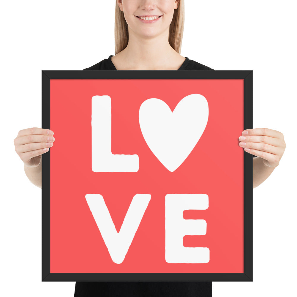 LOVE Red Framed Poster - ASHRILEYPRINTS