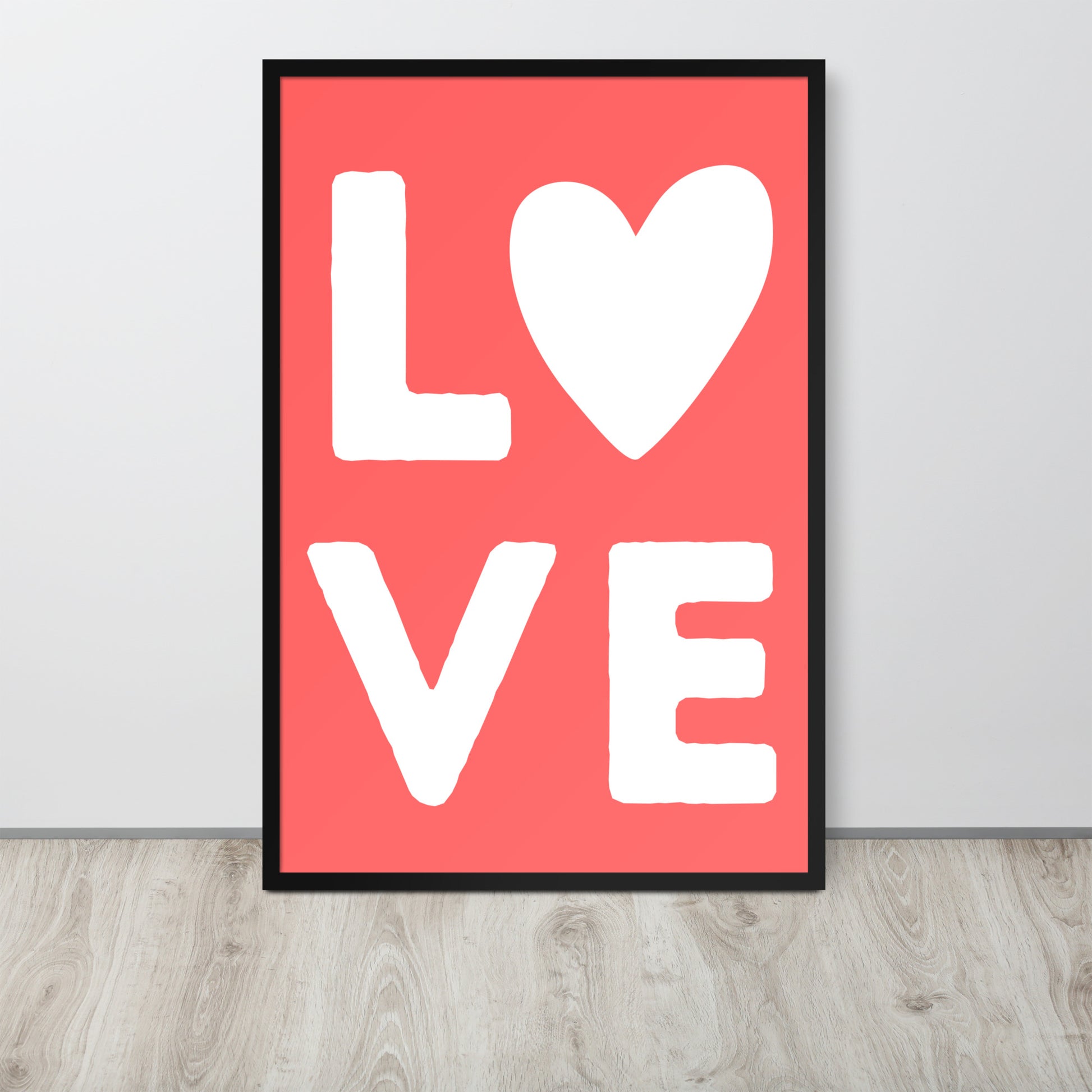 LOVE Red Framed Poster - ASHRILEYPRINTS