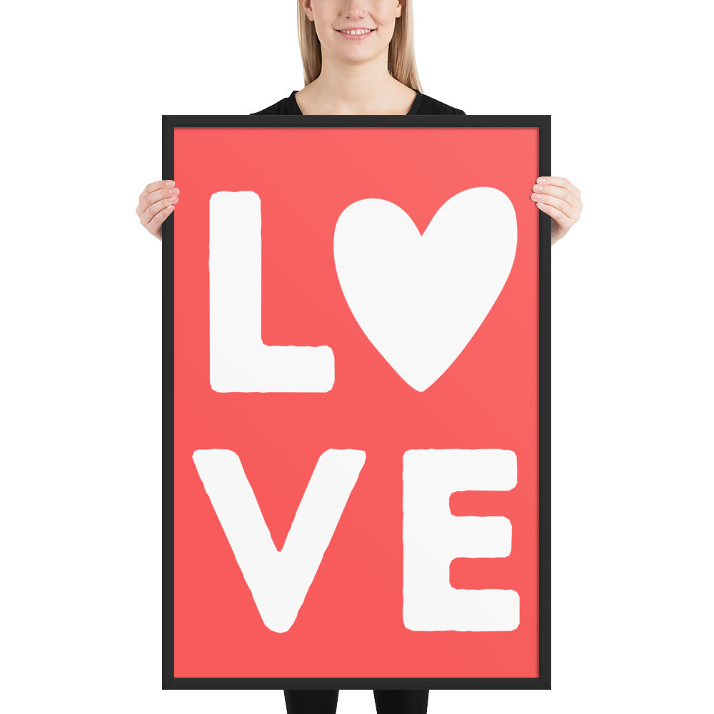 LOVE Red Framed Poster - ASHRILEYPRINTS