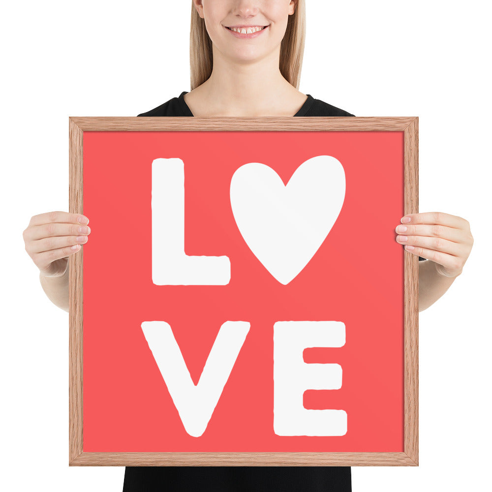 LOVE Red Framed Poster - ASHRILEYPRINTS