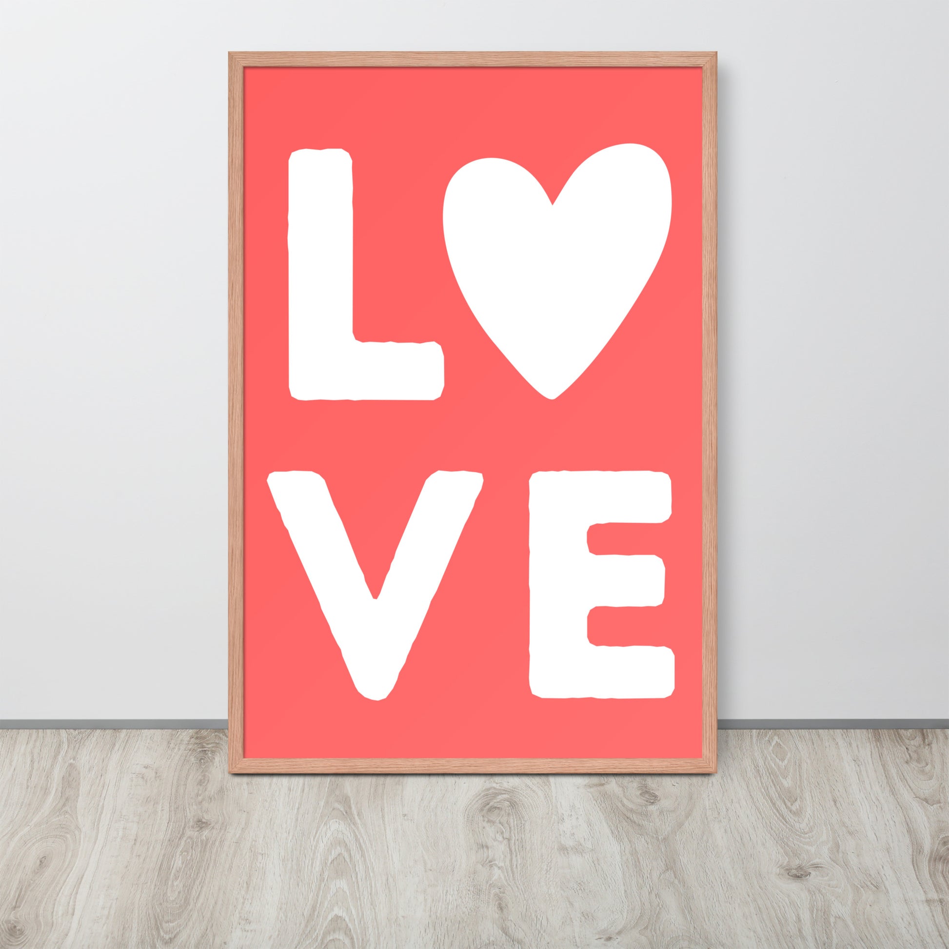 LOVE Red Framed Poster - ASHRILEYPRINTS