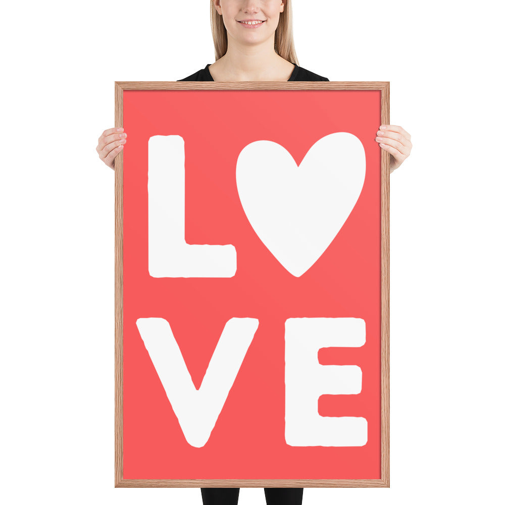 LOVE Red Framed Poster - ASHRILEYPRINTS