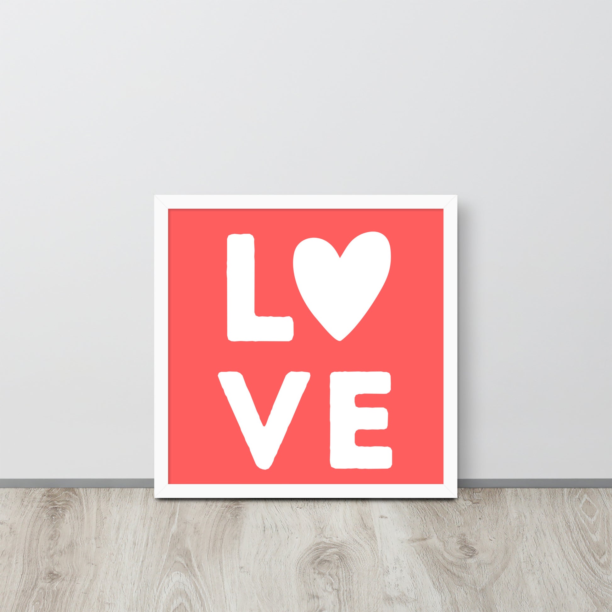 LOVE Red Framed Poster - ASHRILEYPRINTS