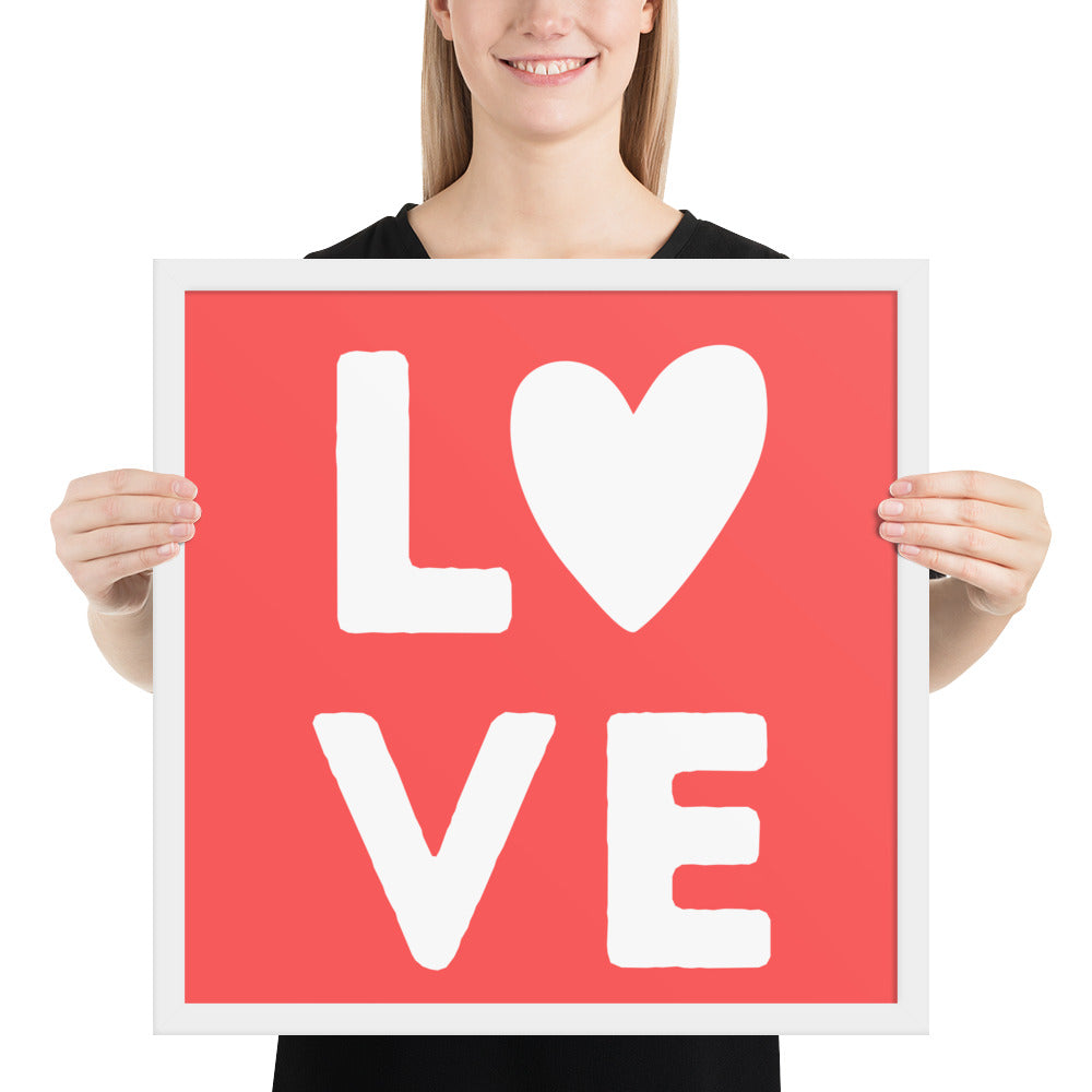 LOVE Red Framed Poster - ASHRILEYPRINTS