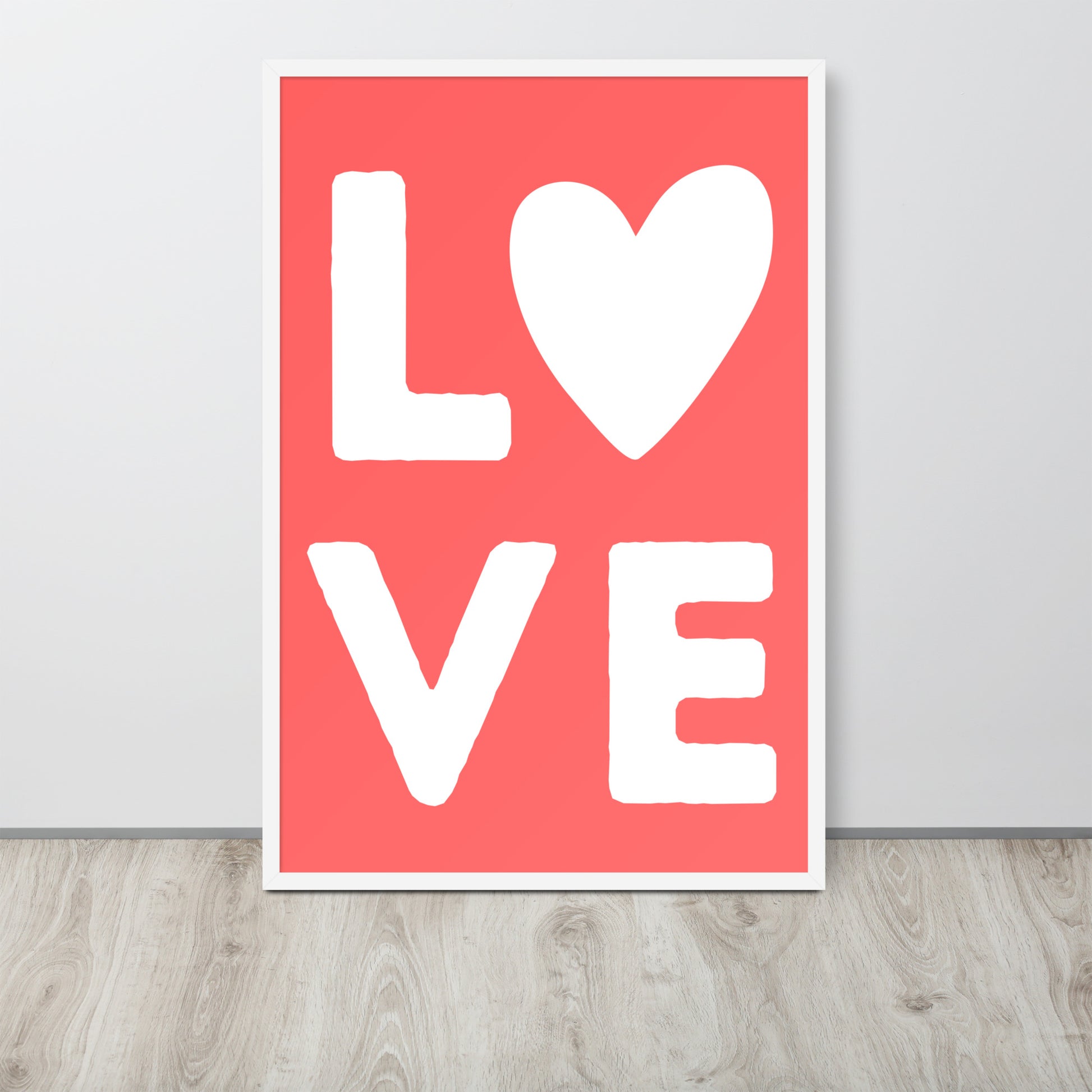 LOVE Red Framed Poster - ASHRILEYPRINTS