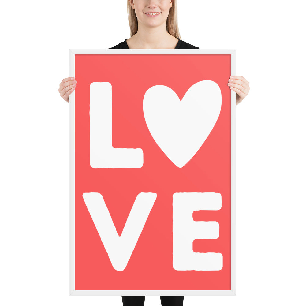 LOVE Red Framed Poster - ASHRILEYPRINTS