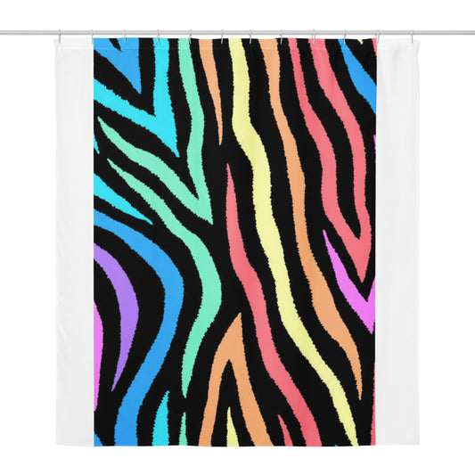RAINBOW ZEBRA Shower curtain - ASHRILEYPRINTS