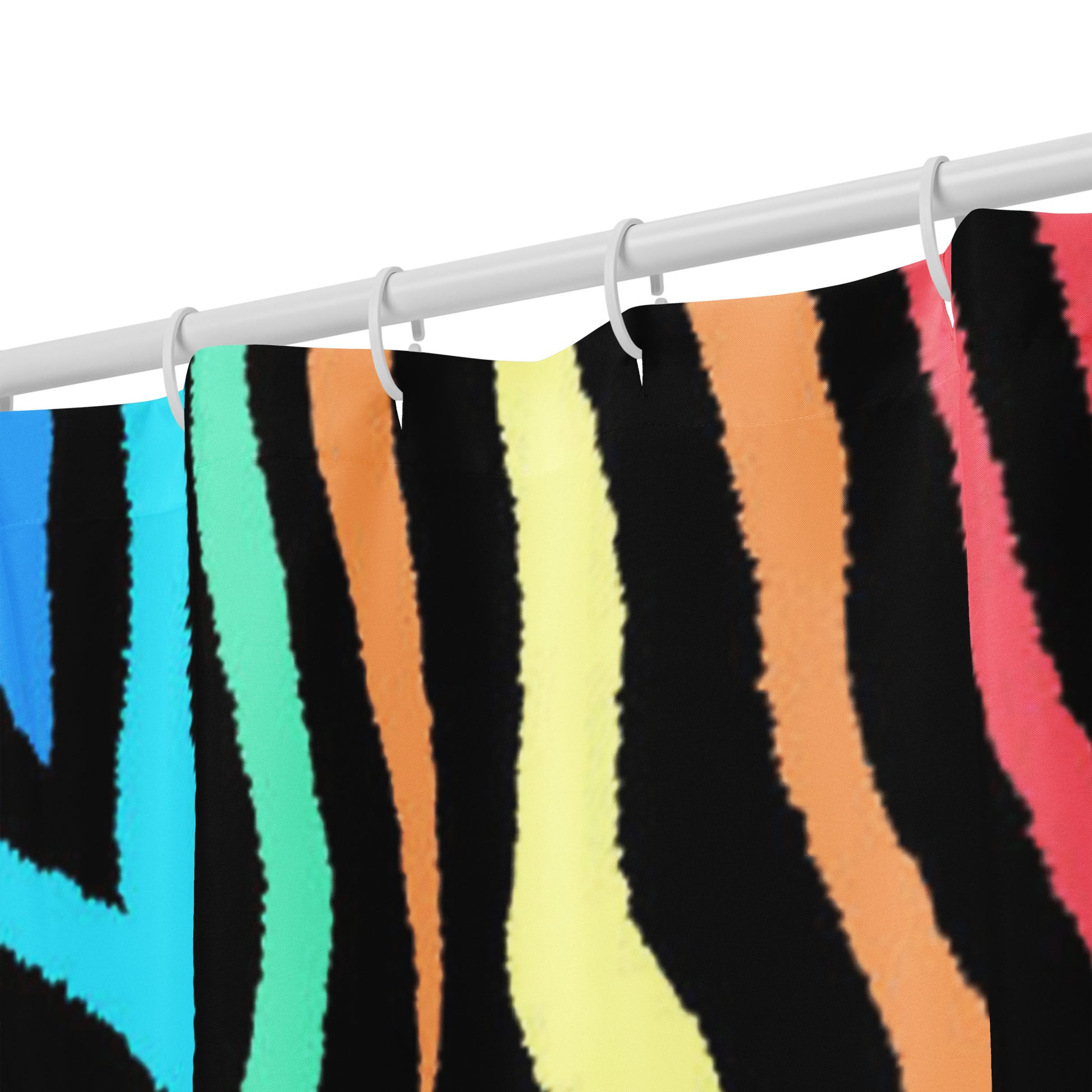 RAINBOW ZEBRA Shower curtain - ASHRILEYPRINTS