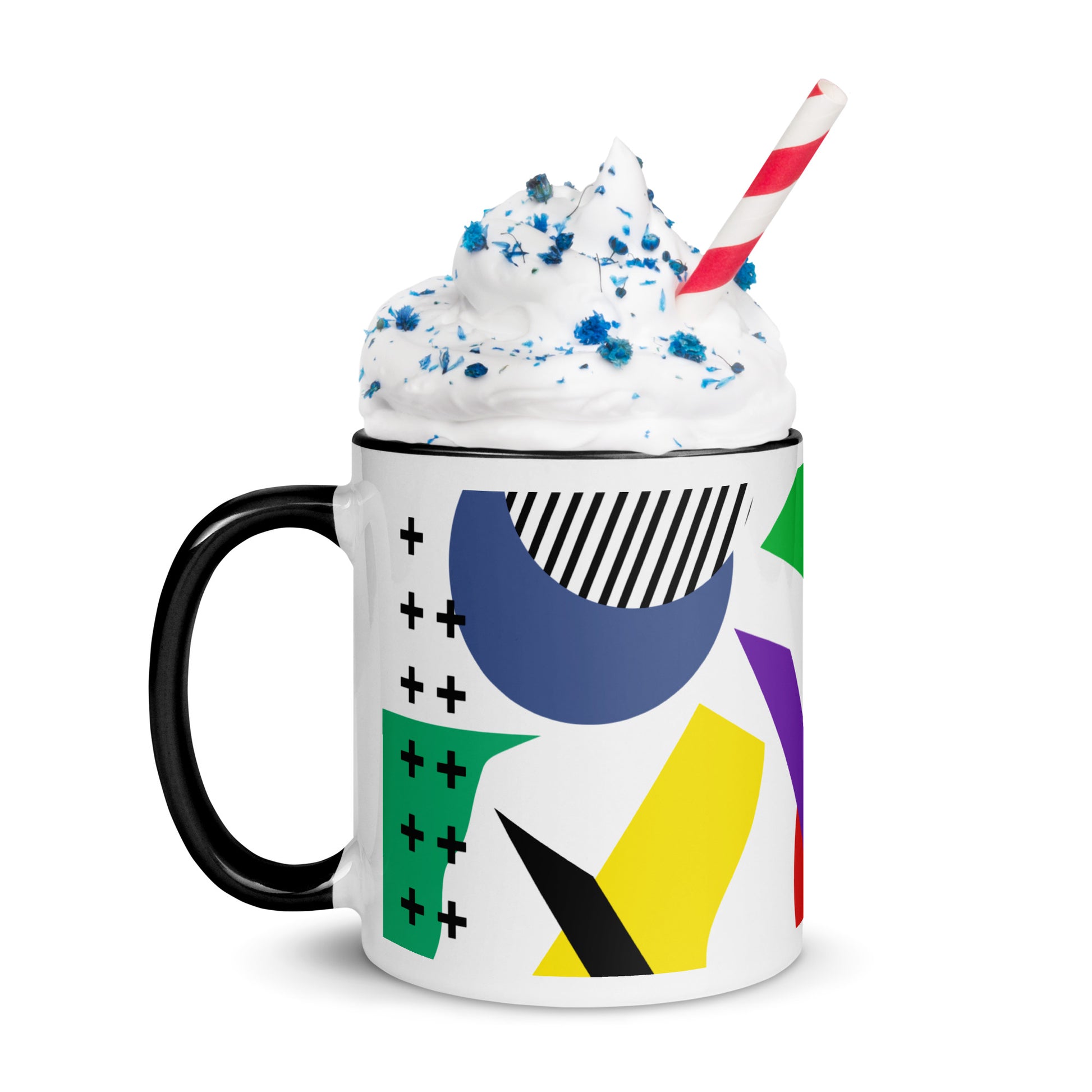ABSTRACT SHAPES Mug with Color Inside - ASHRILEYPRINTS