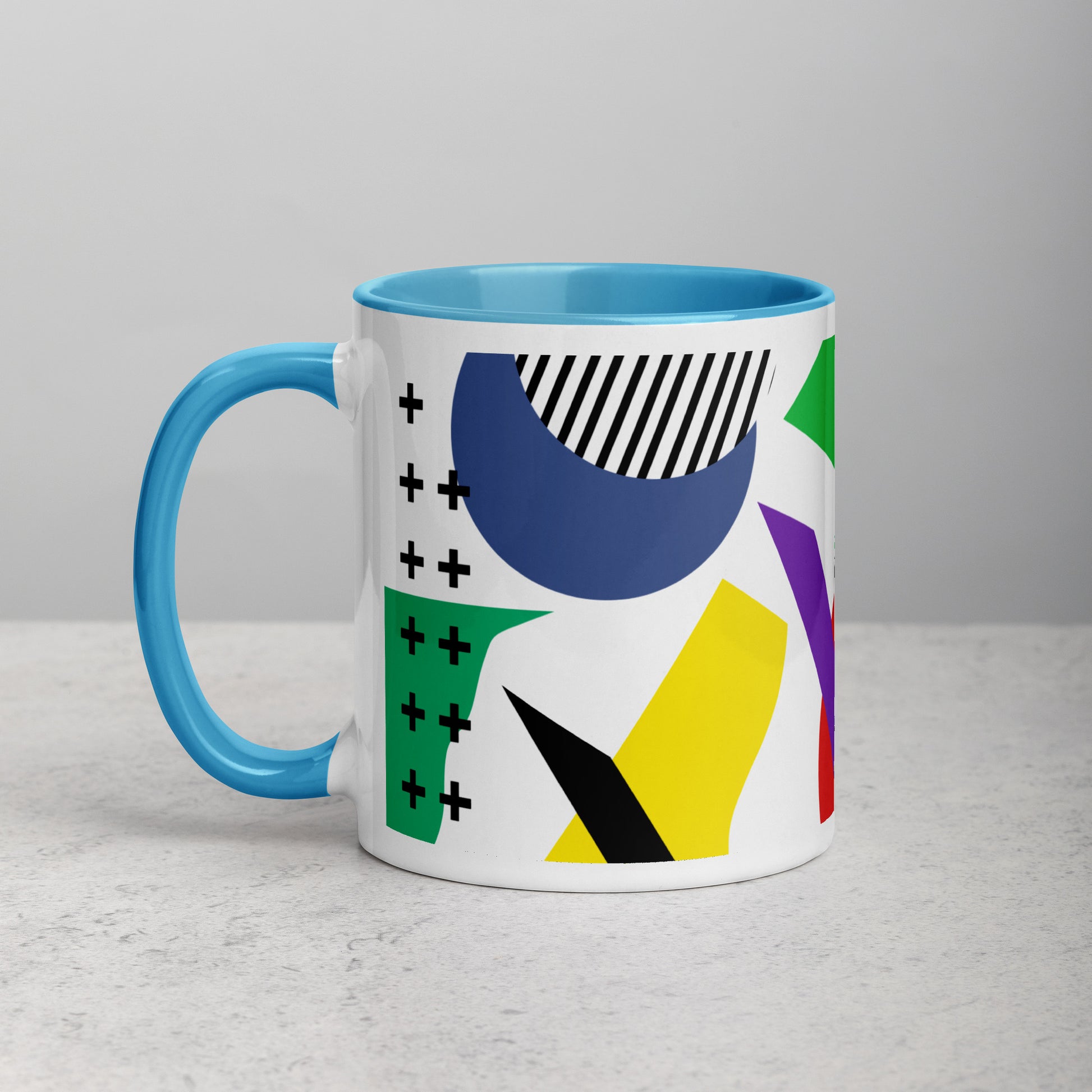 ABSTRACT SHAPES Mug with Color Inside - ASHRILEYPRINTS