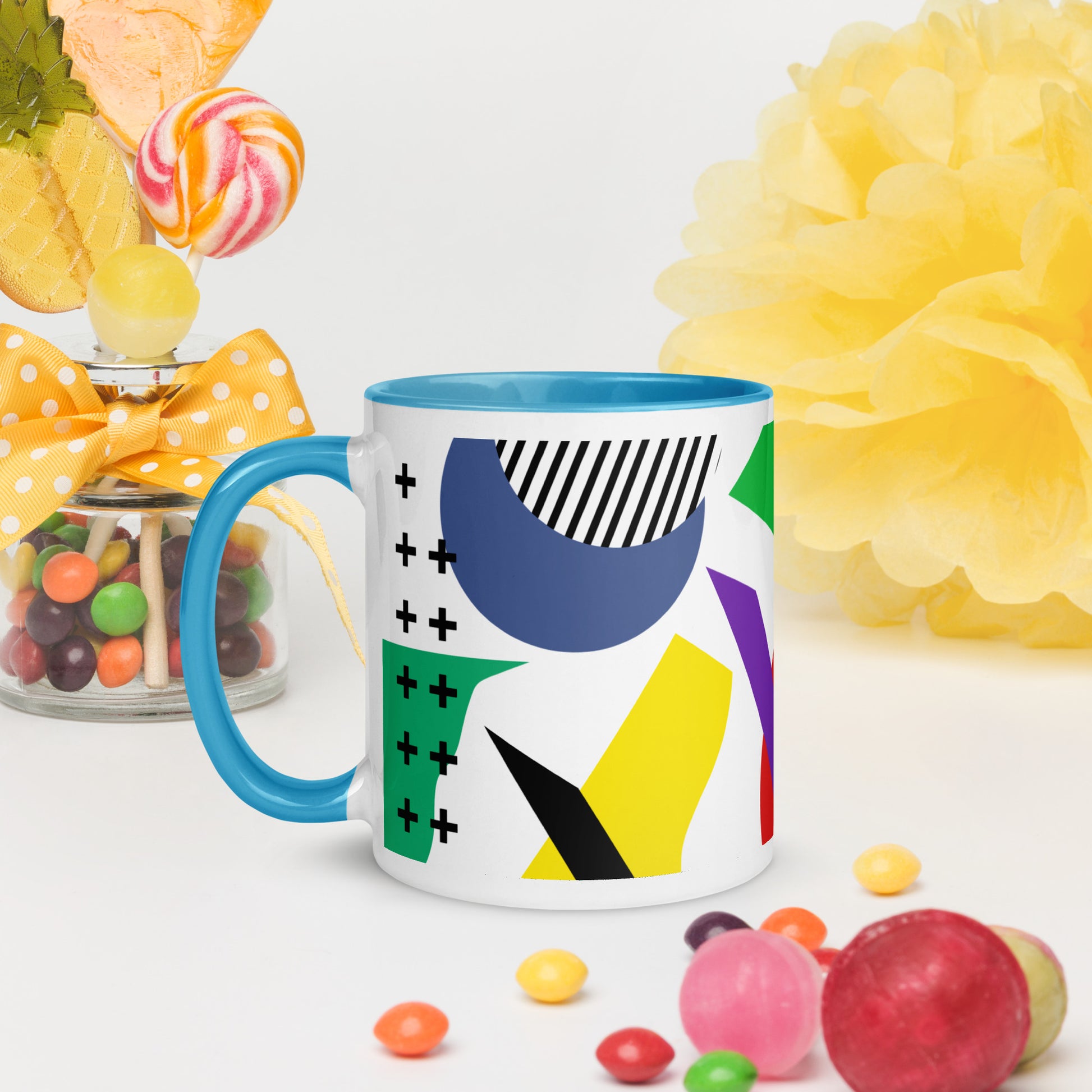 ABSTRACT SHAPES Mug with Color Inside - ASHRILEYPRINTS