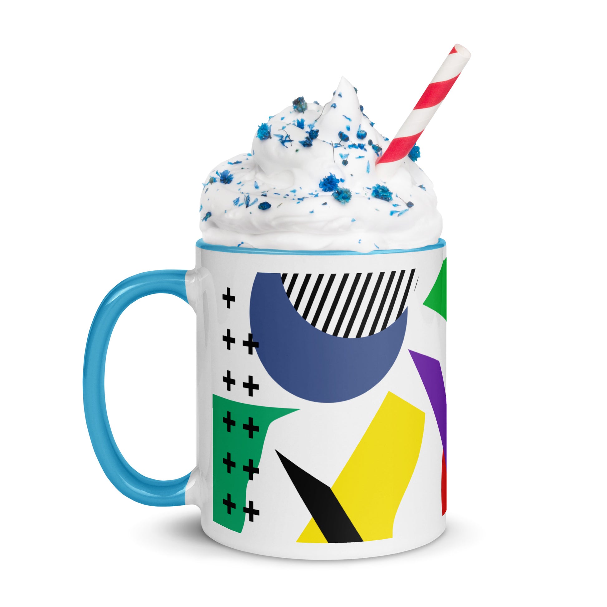 ABSTRACT SHAPES Mug with Color Inside - ASHRILEYPRINTS