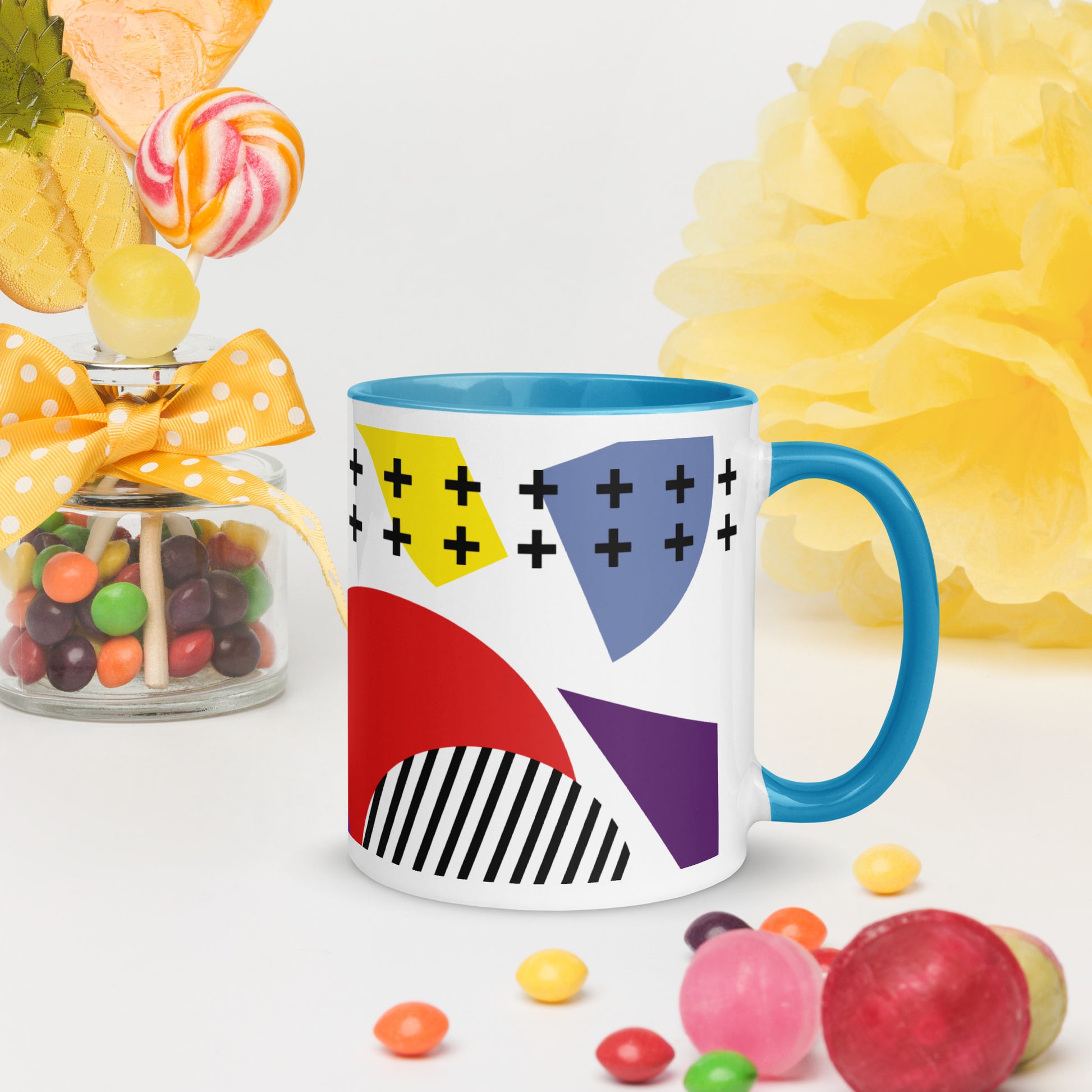 ABSTRACT SHAPES Mug with Color Inside - ASHRILEYPRINTS