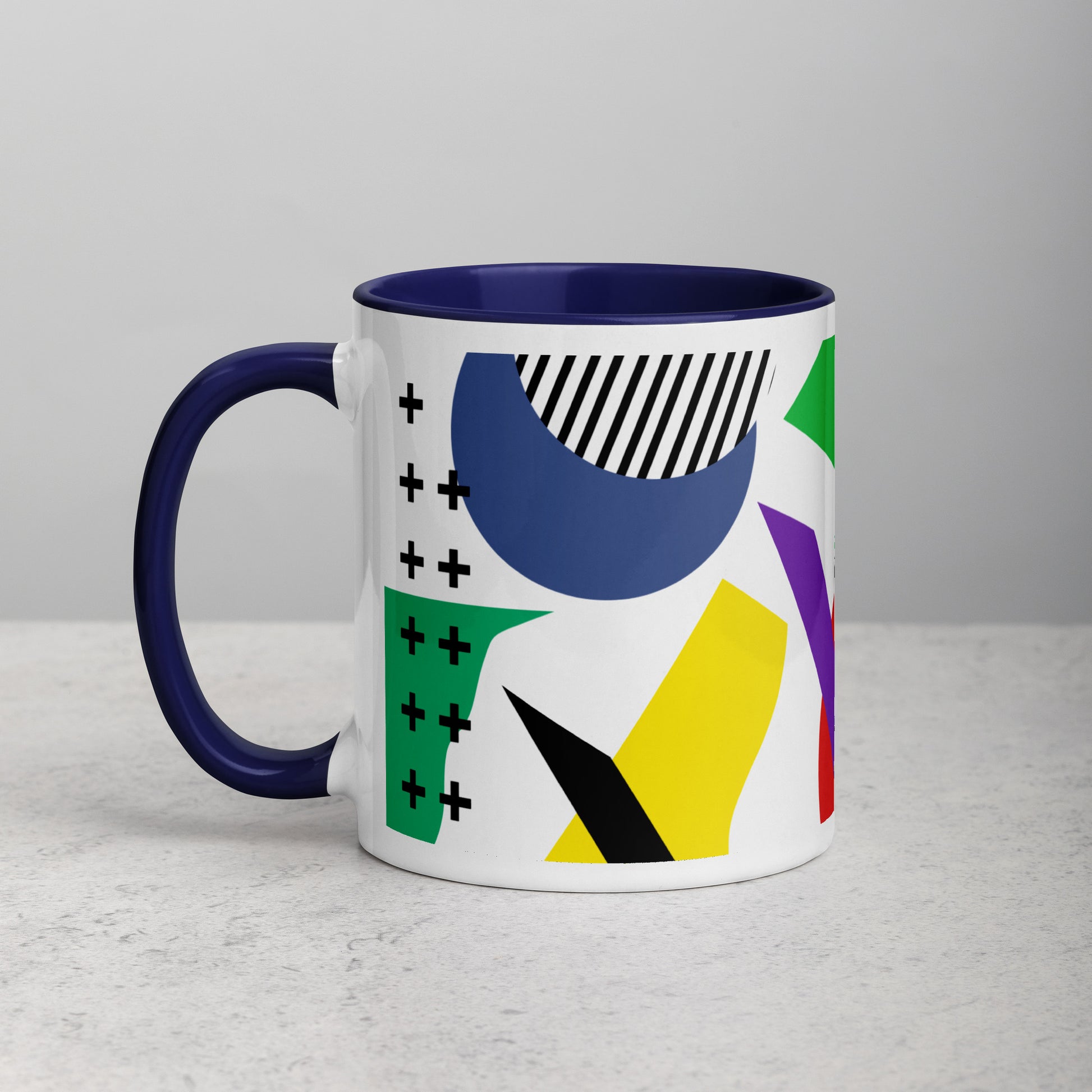 ABSTRACT SHAPES Mug with Color Inside - ASHRILEYPRINTS
