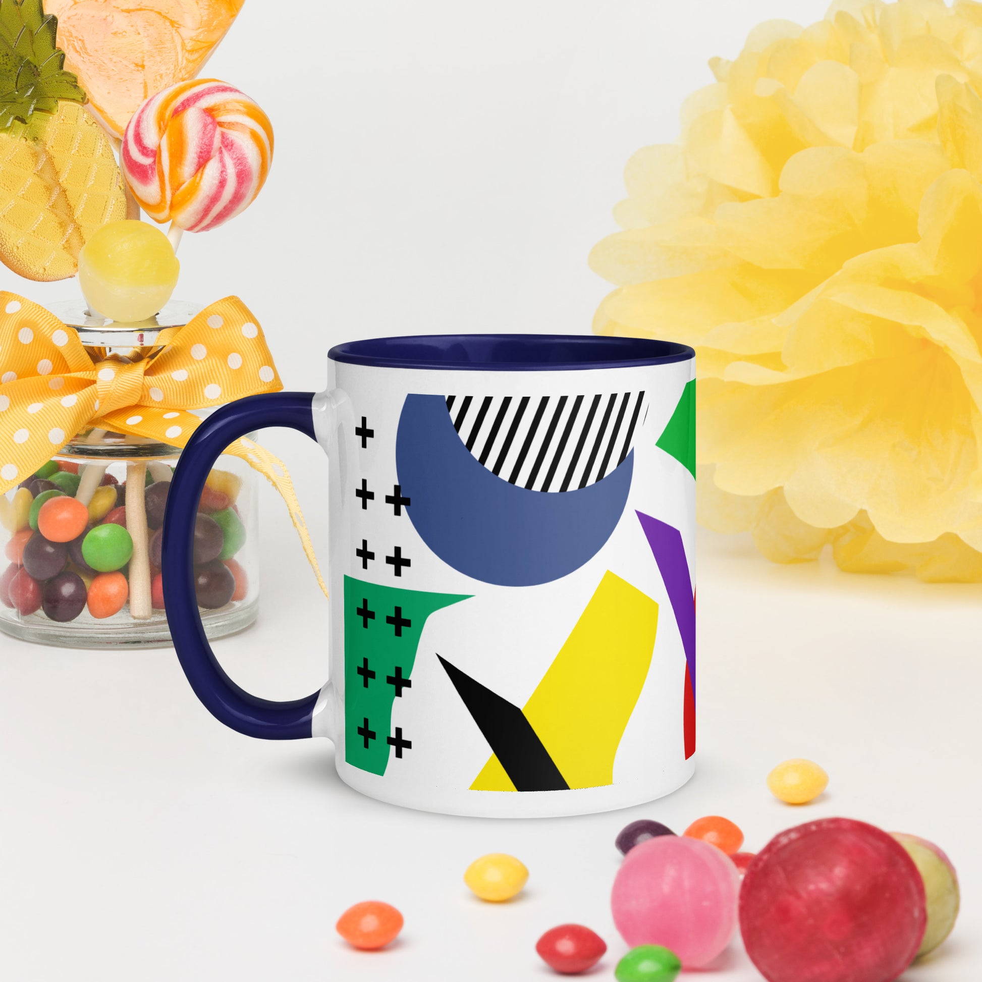ABSTRACT SHAPES Mug with Color Inside - ASHRILEYPRINTS