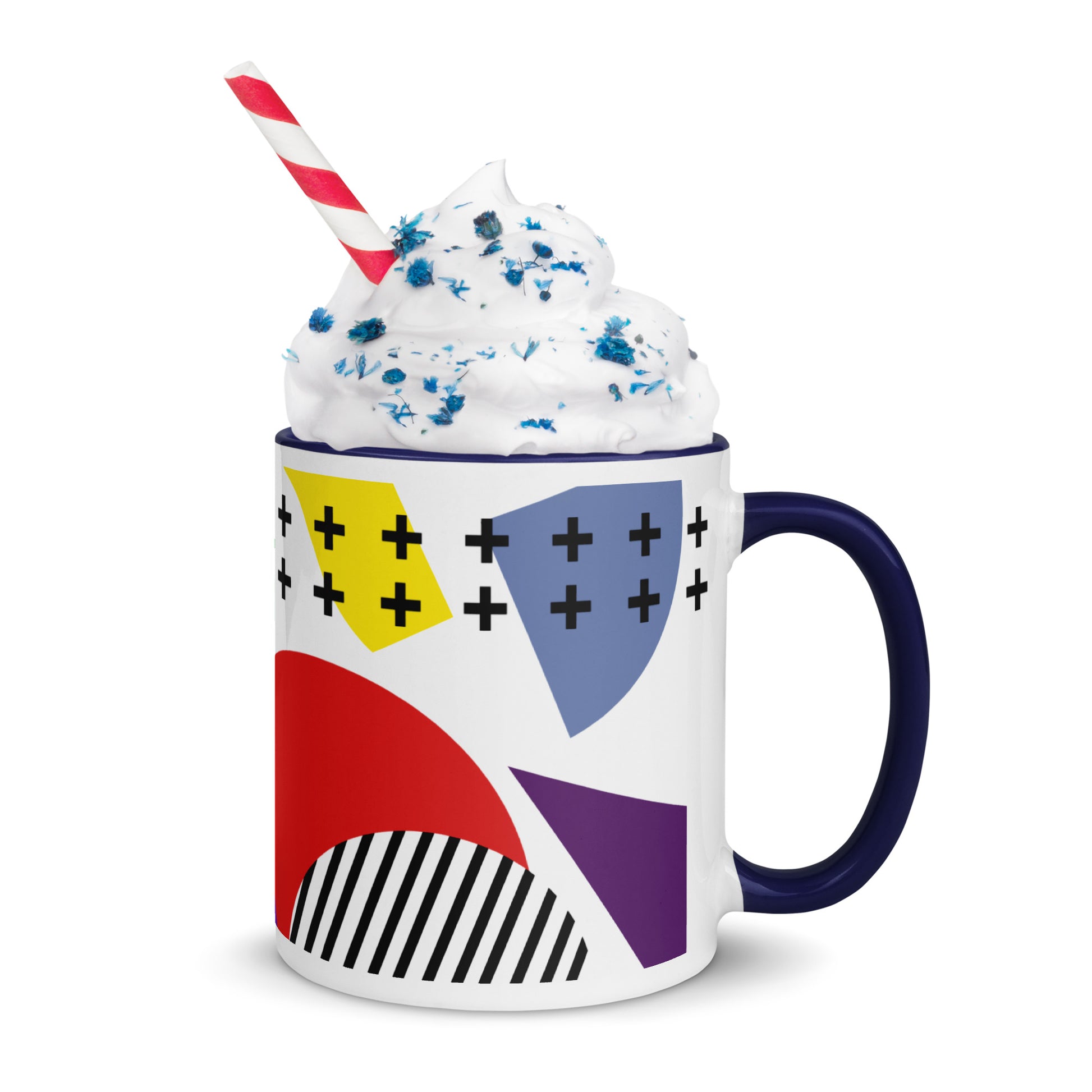 ABSTRACT SHAPES Mug with Color Inside - ASHRILEYPRINTS