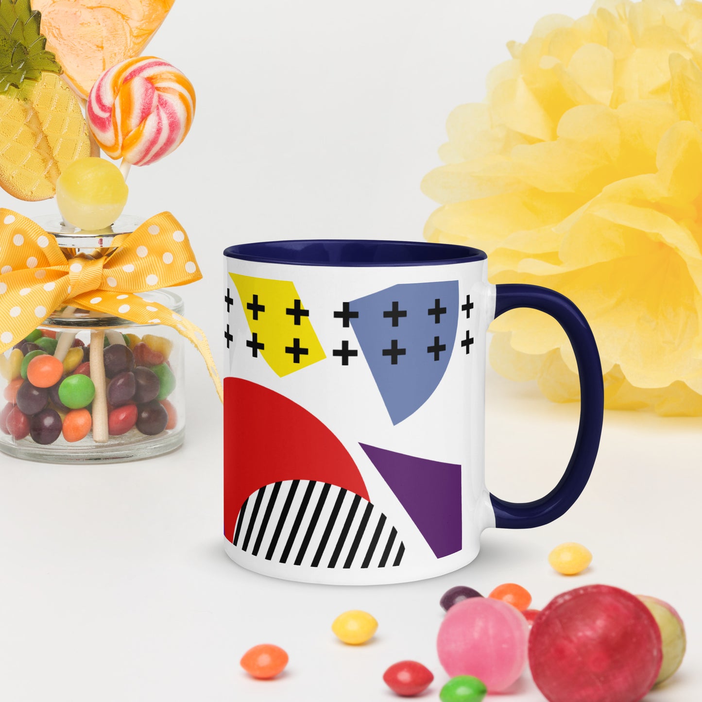 ABSTRACT SHAPES Mug with Color Inside - ASHRILEYPRINTS