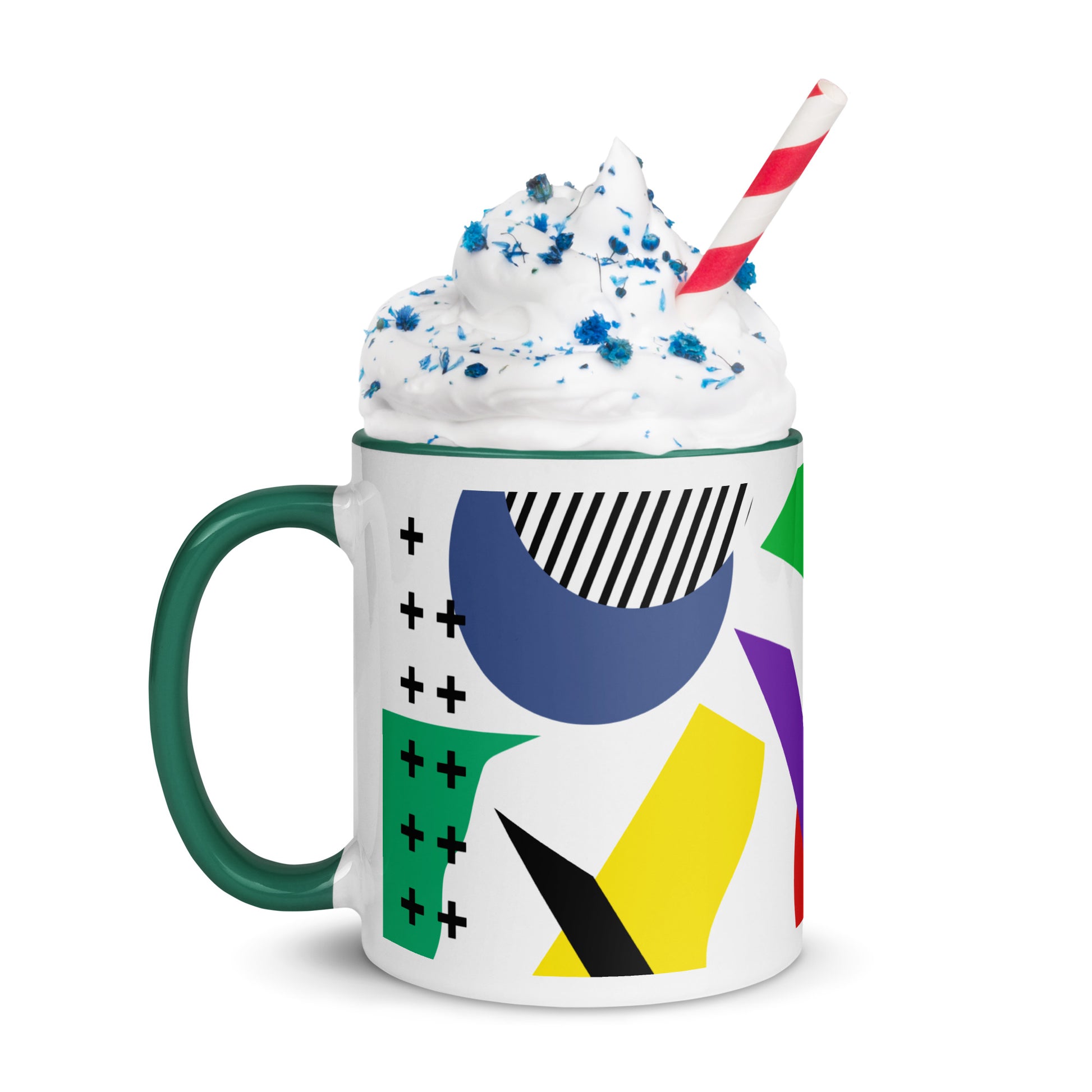 ABSTRACT SHAPES Mug with Color Inside - ASHRILEYPRINTS