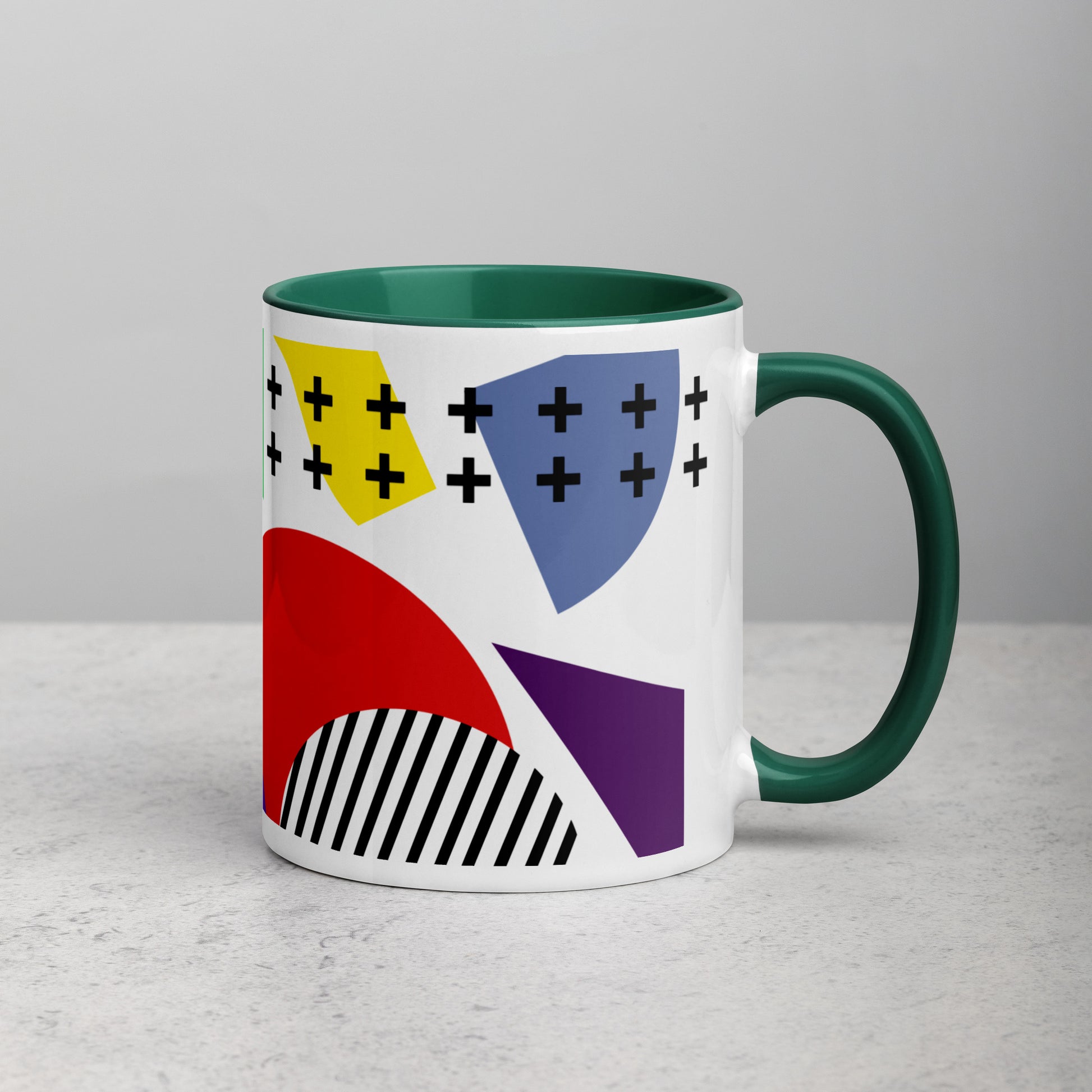 ABSTRACT SHAPES Mug with Color Inside - ASHRILEYPRINTS