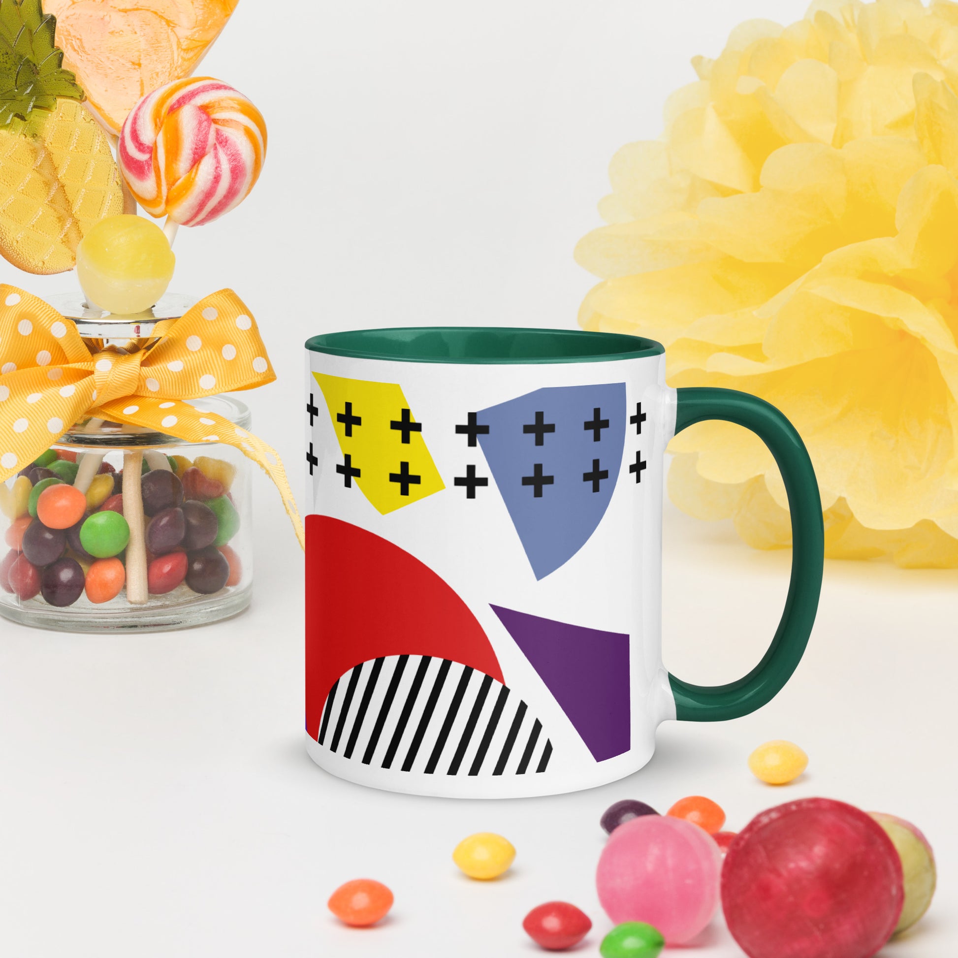ABSTRACT SHAPES Mug with Color Inside - ASHRILEYPRINTS
