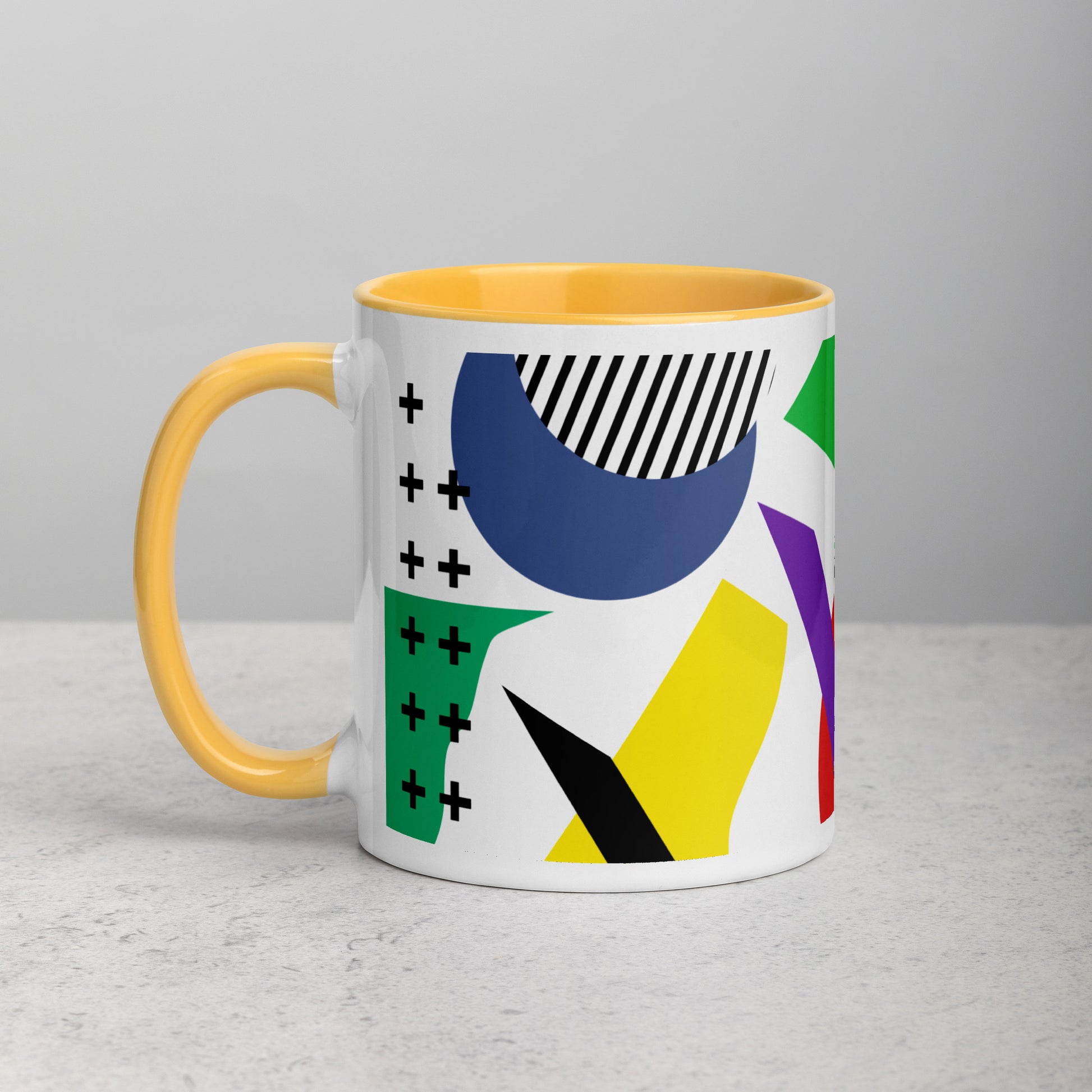 ABSTRACT SHAPES Mug with Color Inside - ASHRILEYPRINTS