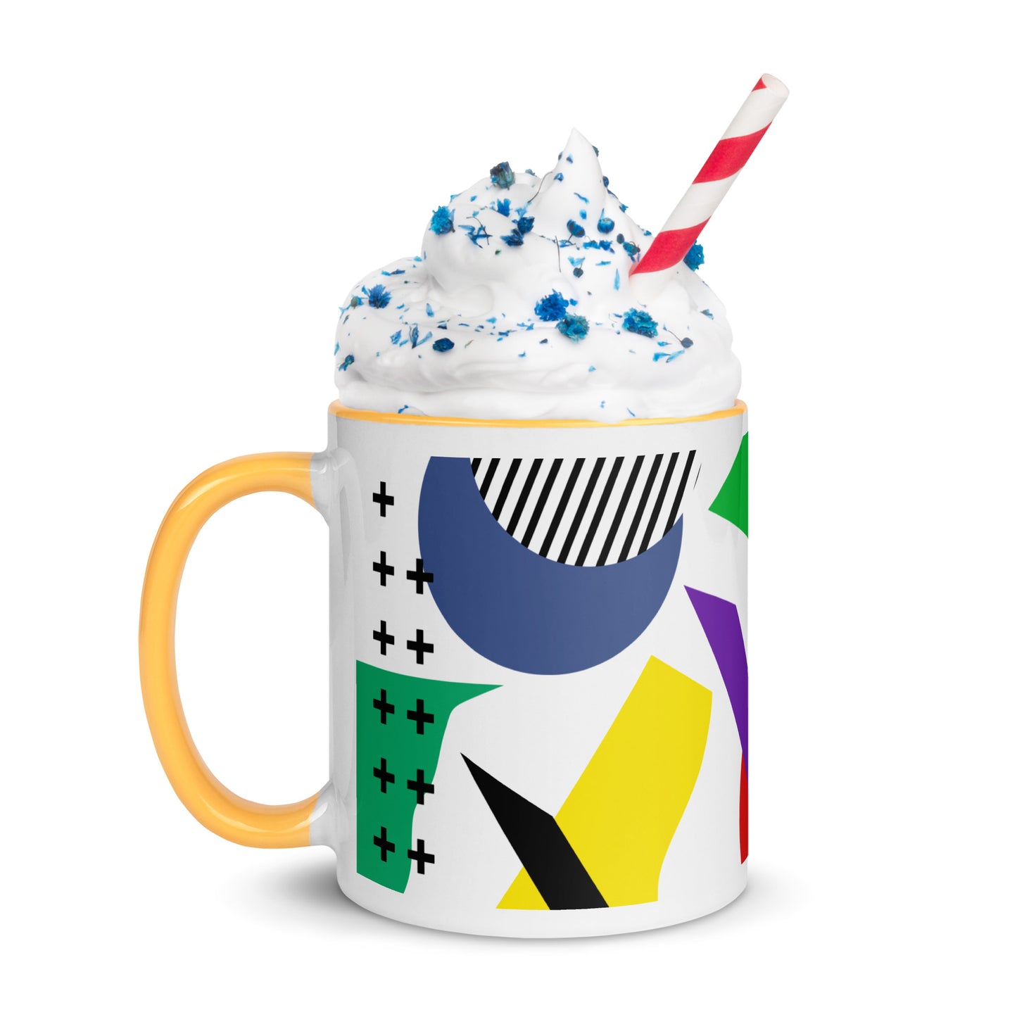 ABSTRACT SHAPES Mug with Color Inside - ASHRILEYPRINTS