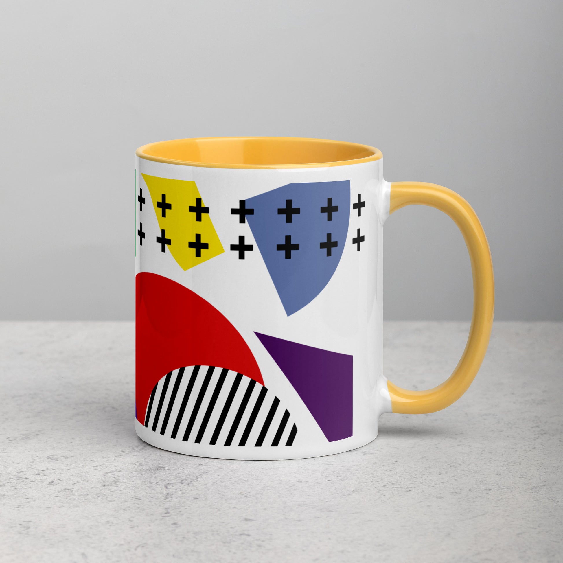 ABSTRACT SHAPES Mug with Color Inside - ASHRILEYPRINTS