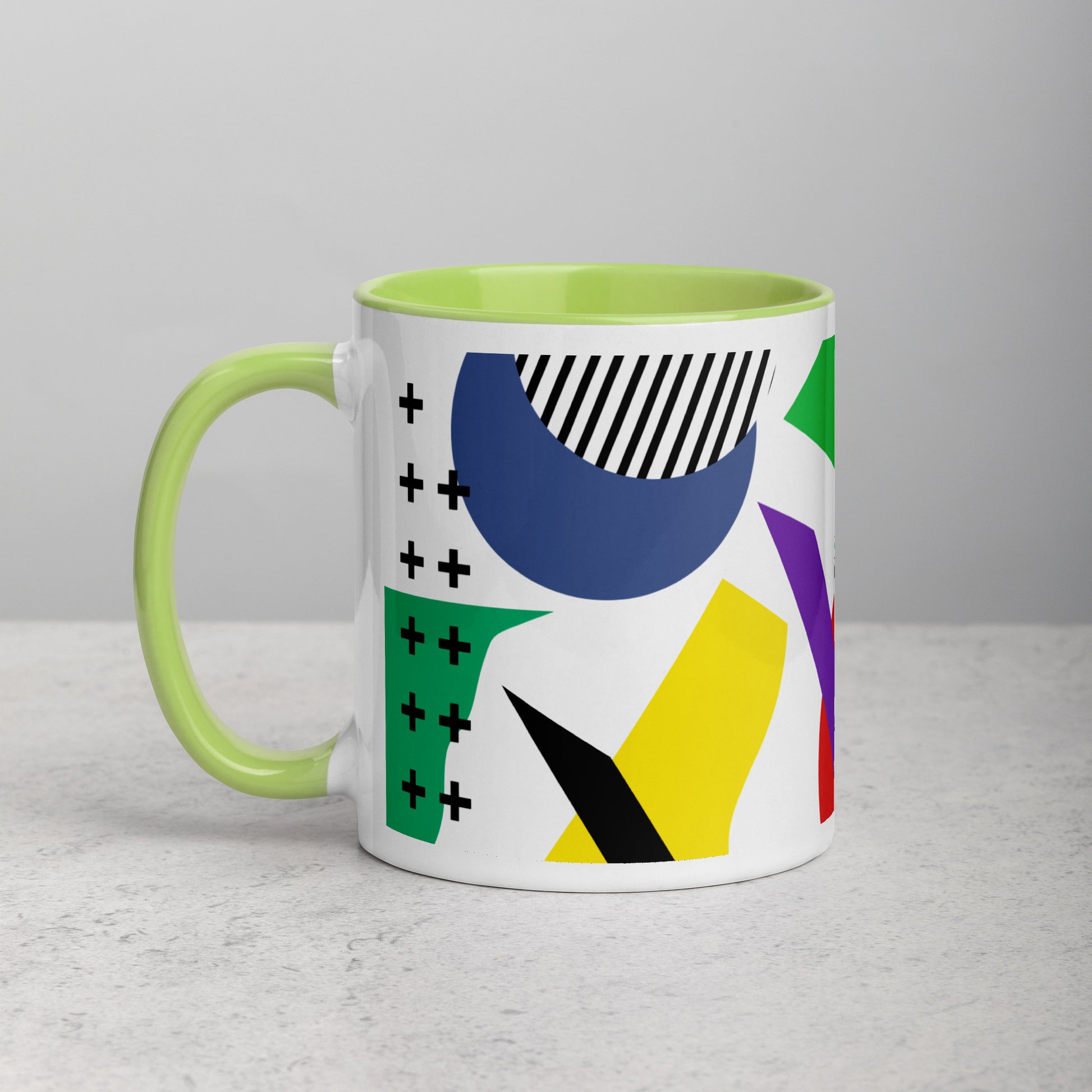 ABSTRACT SHAPES Mug with Color Inside - ASHRILEYPRINTS