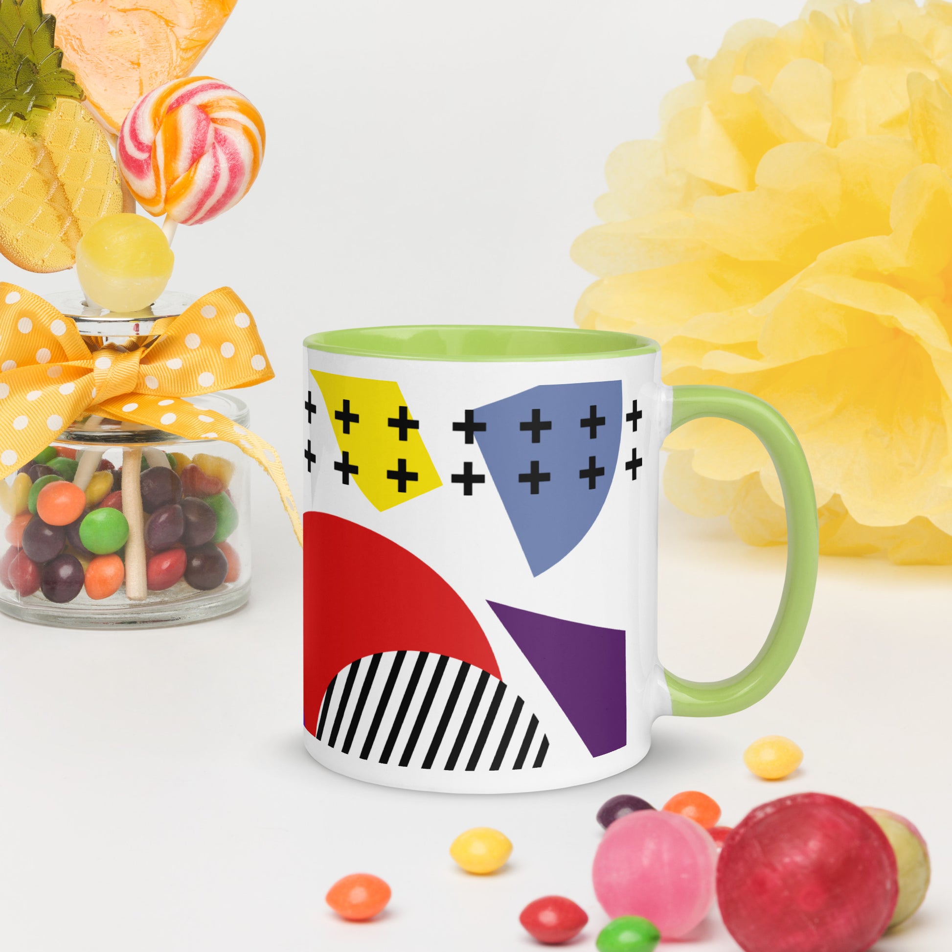 ABSTRACT SHAPES Mug with Color Inside - ASHRILEYPRINTS
