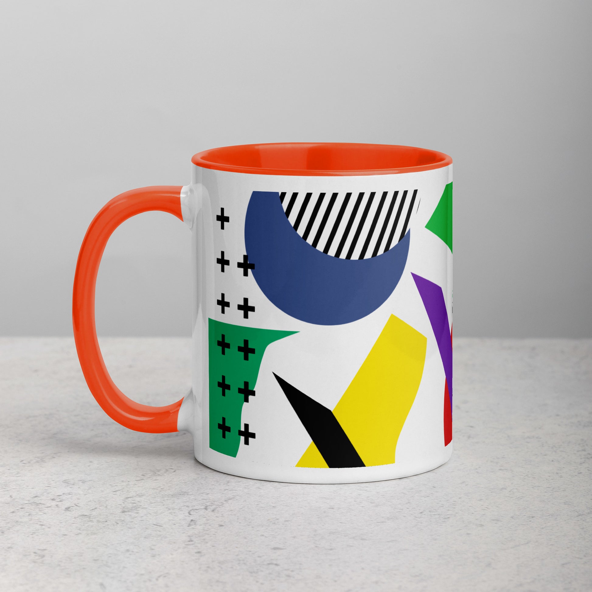 ABSTRACT SHAPES Mug with Color Inside - ASHRILEYPRINTS