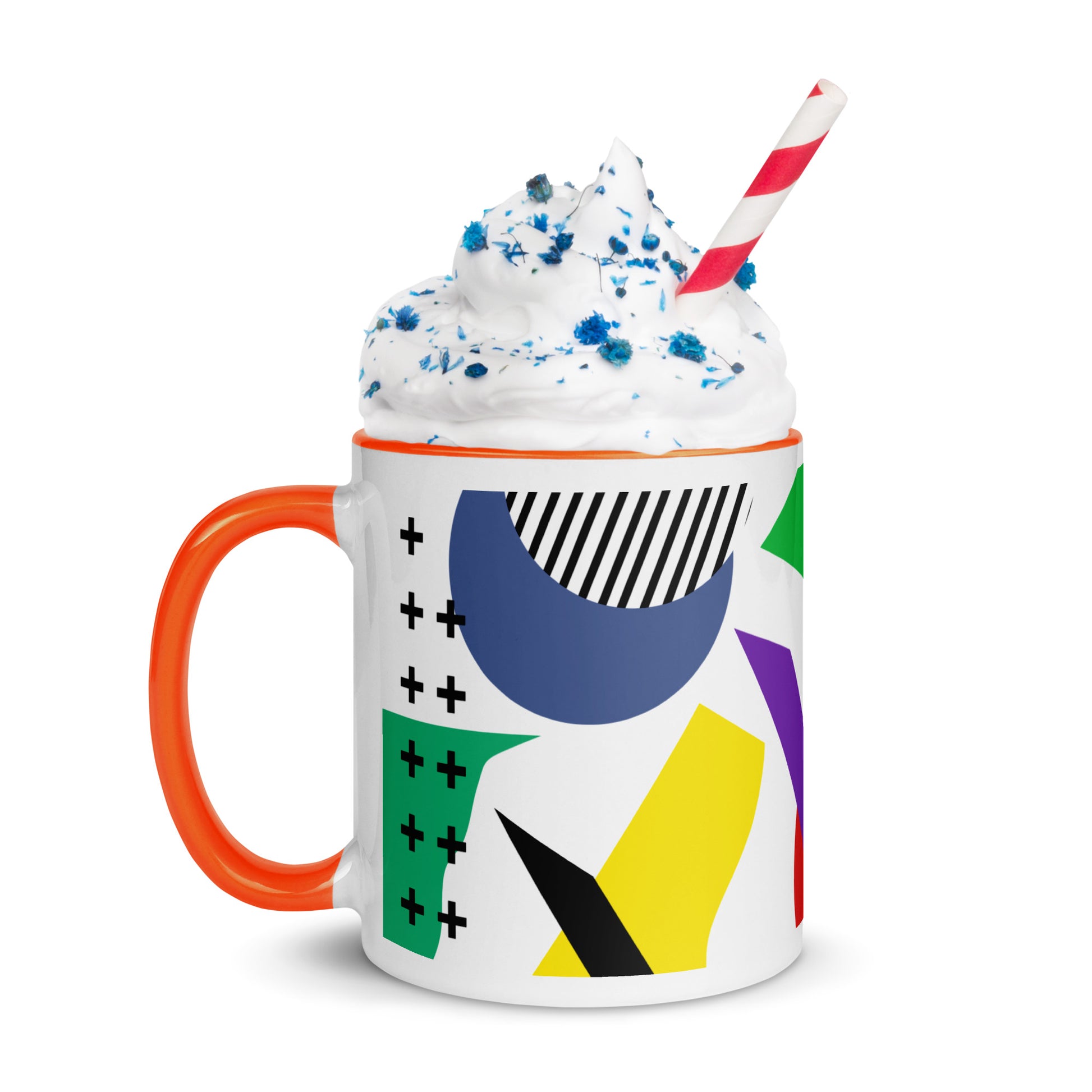 ABSTRACT SHAPES Mug with Color Inside - ASHRILEYPRINTS