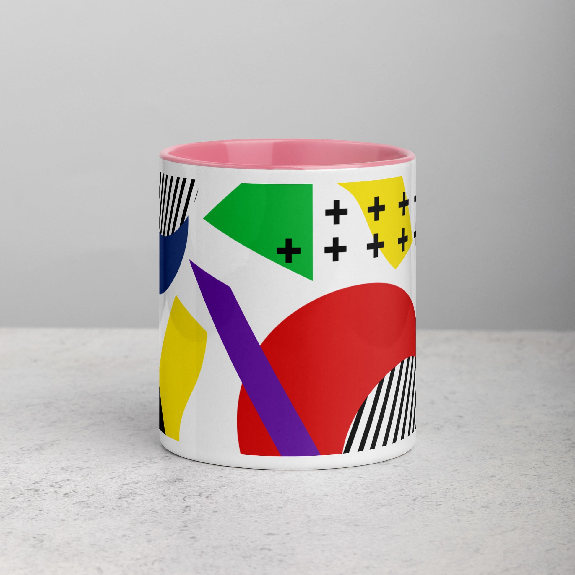ABSTRACT SHAPES Mug with Color Inside - ASHRILEYPRINTS