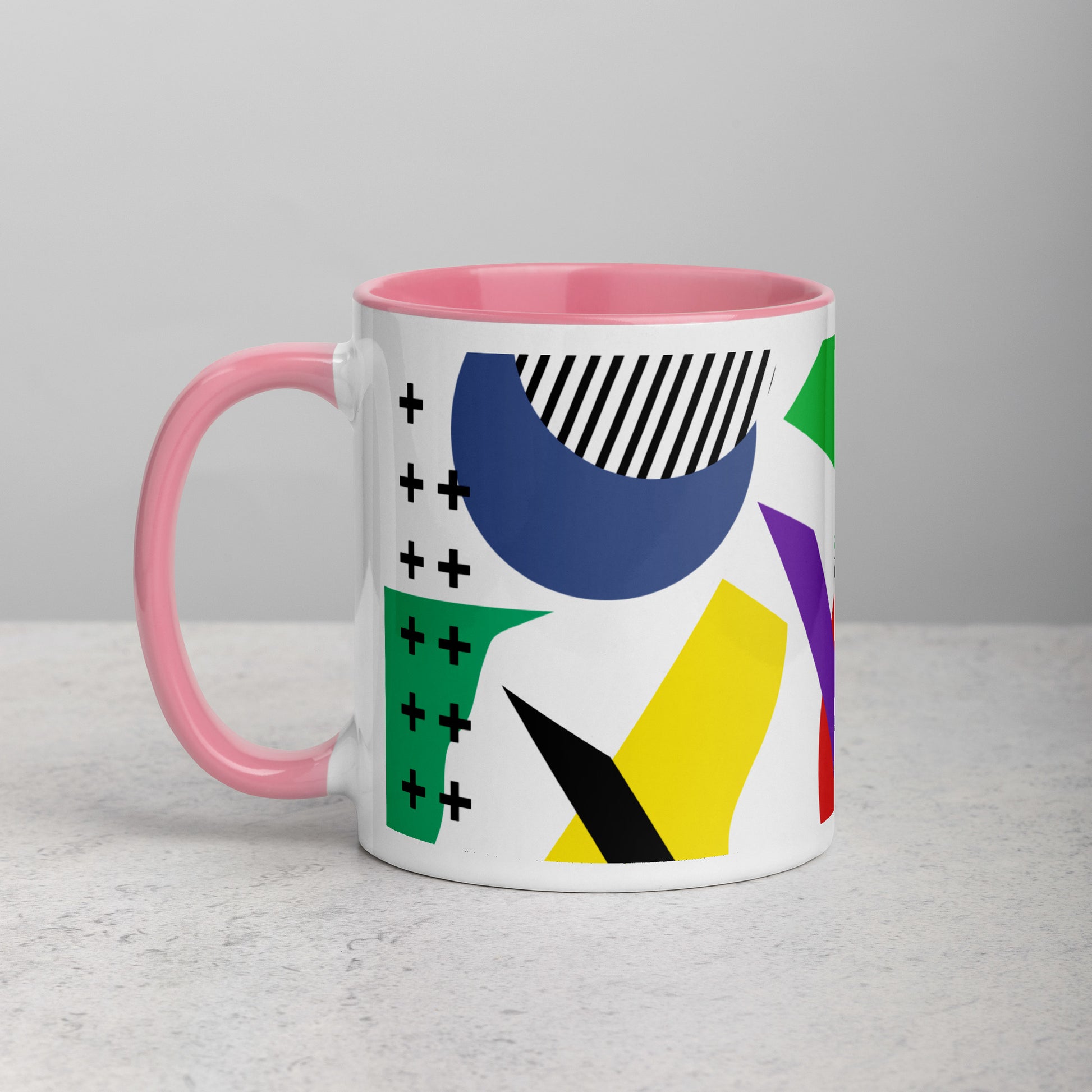 ABSTRACT SHAPES Mug with Color Inside - ASHRILEYPRINTS