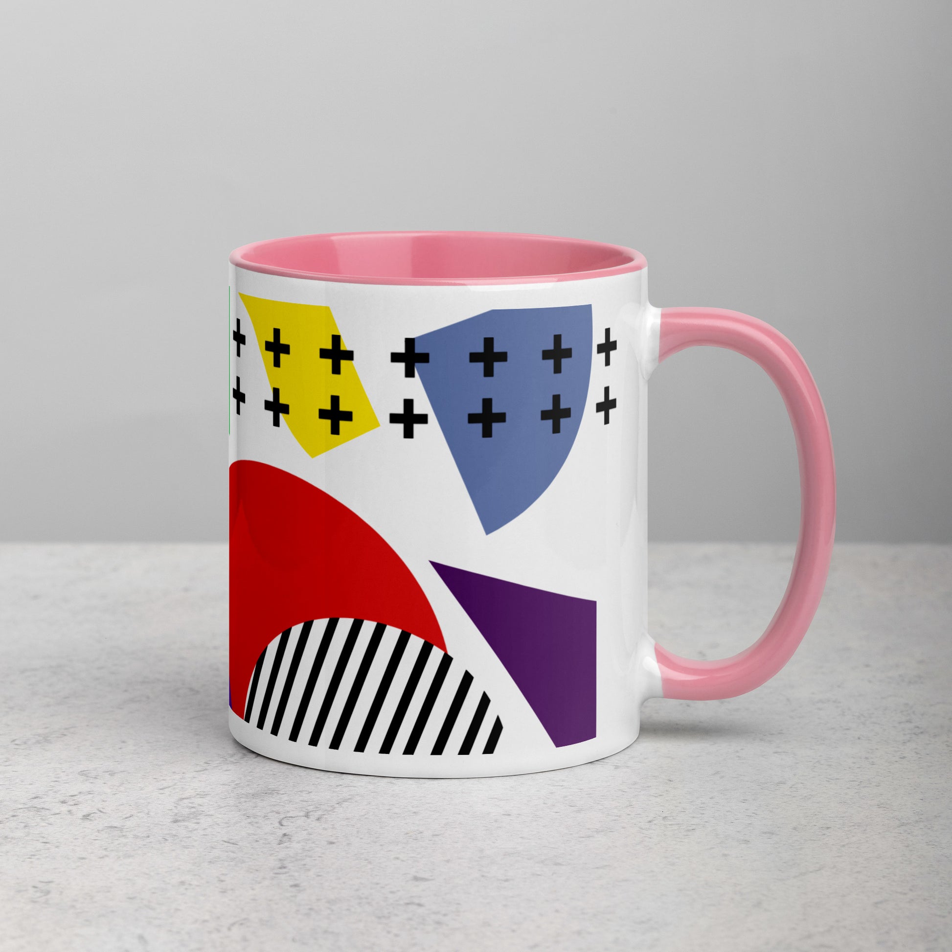 ABSTRACT SHAPES Mug with Color Inside - ASHRILEYPRINTS