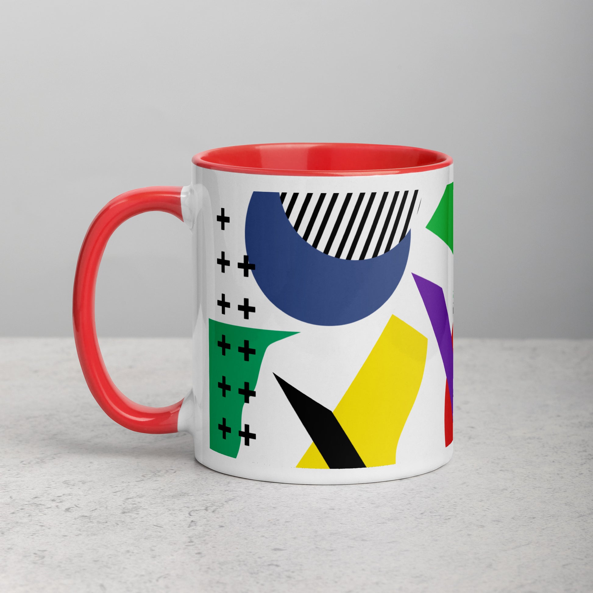 ABSTRACT SHAPES Mug with Color Inside - ASHRILEYPRINTS