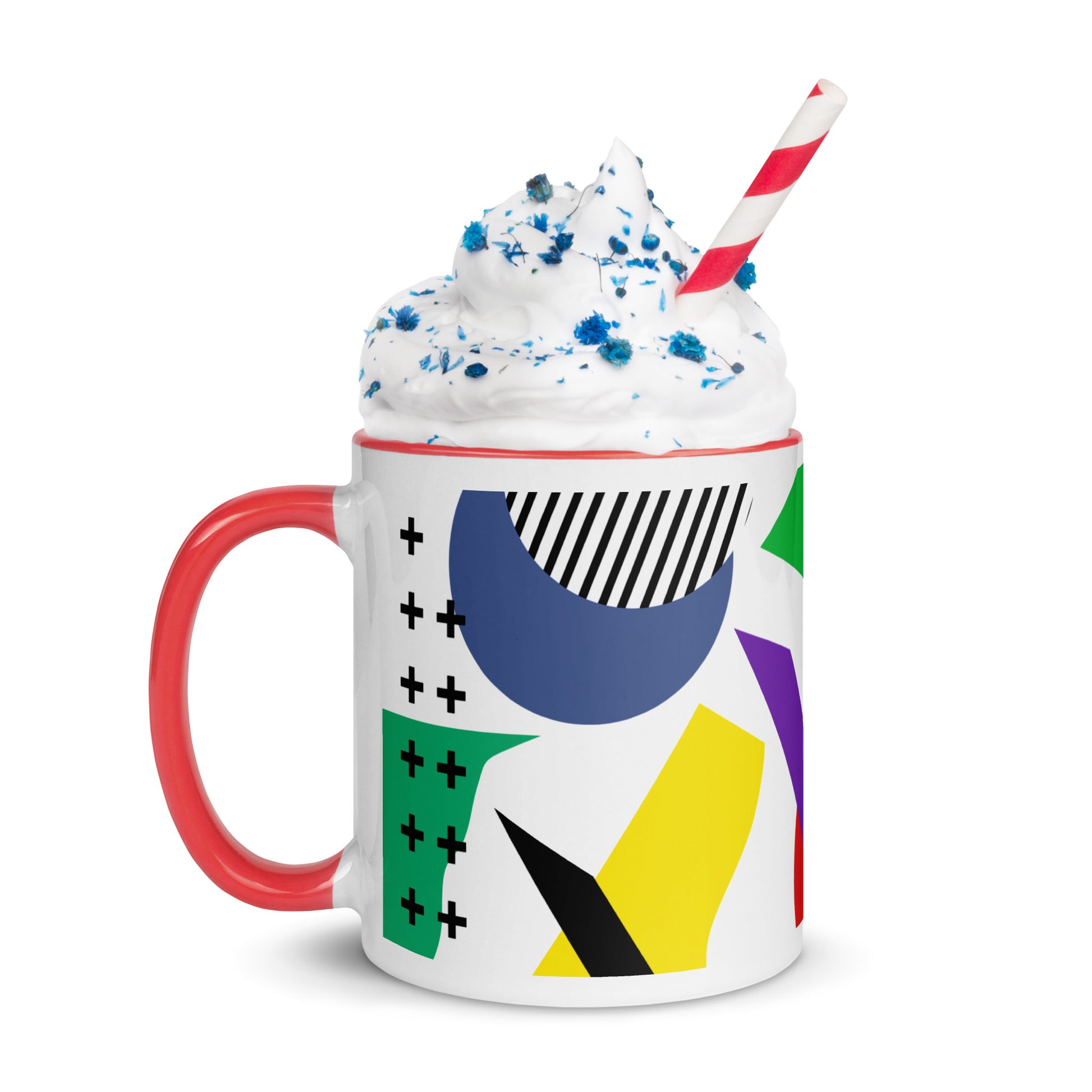 ABSTRACT SHAPES Mug with Color Inside - ASHRILEYPRINTS